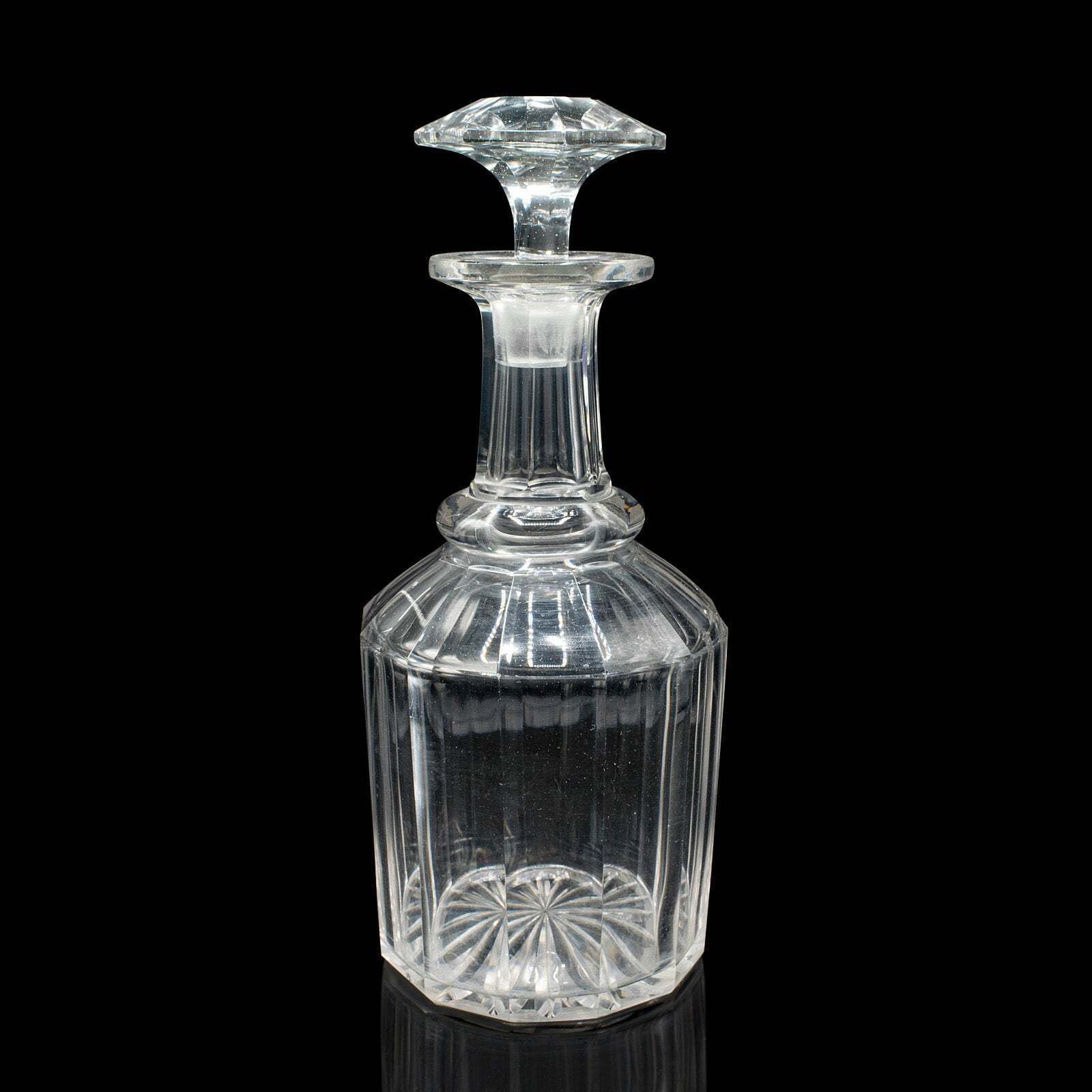 Antique Whiskey Decanter, English, Glass, Scotch, Barware, Victorian, Circa 1900 photo 608.0