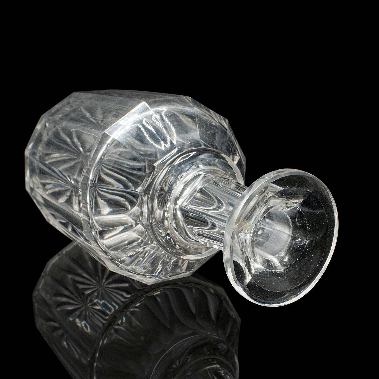 Antique Whiskey Decanter, English, Glass, Scotch, Barware, Victorian, Circa 1900 photo vintage