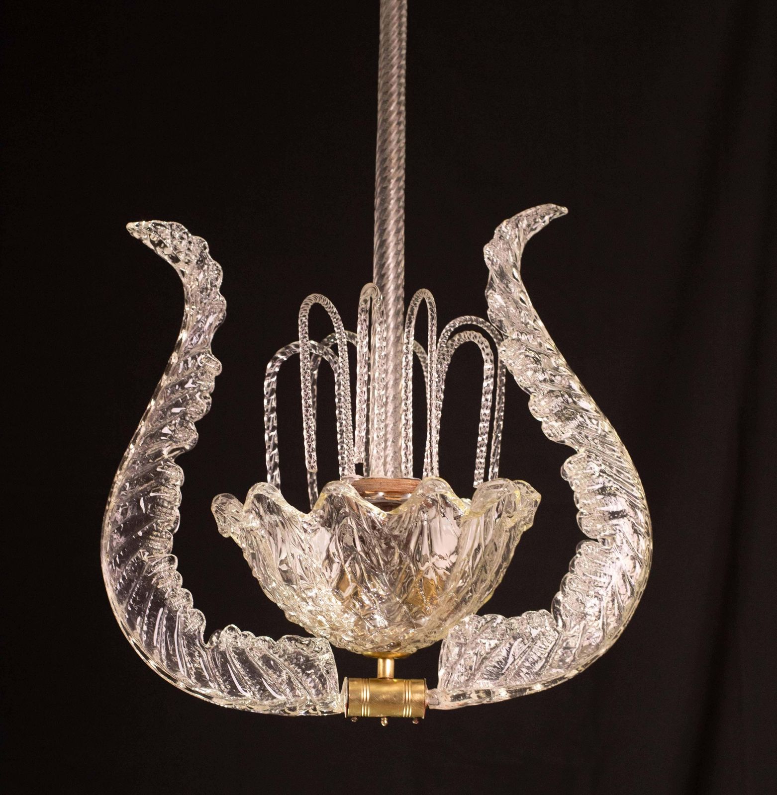 photo furniture Set Of 5 Art Decò Fountain Chandelier By Barovier E Toso, Murano Glass, 1940