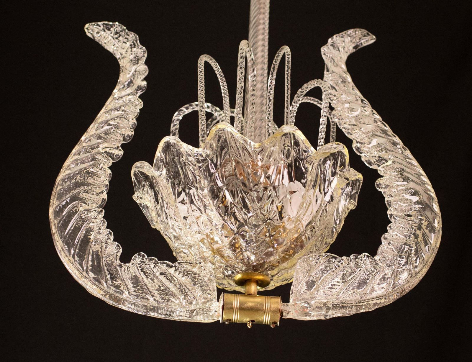 photo for sale Set Of 5 Art Decò Fountain Chandelier By Barovier E Toso, Murano Glass, 1940