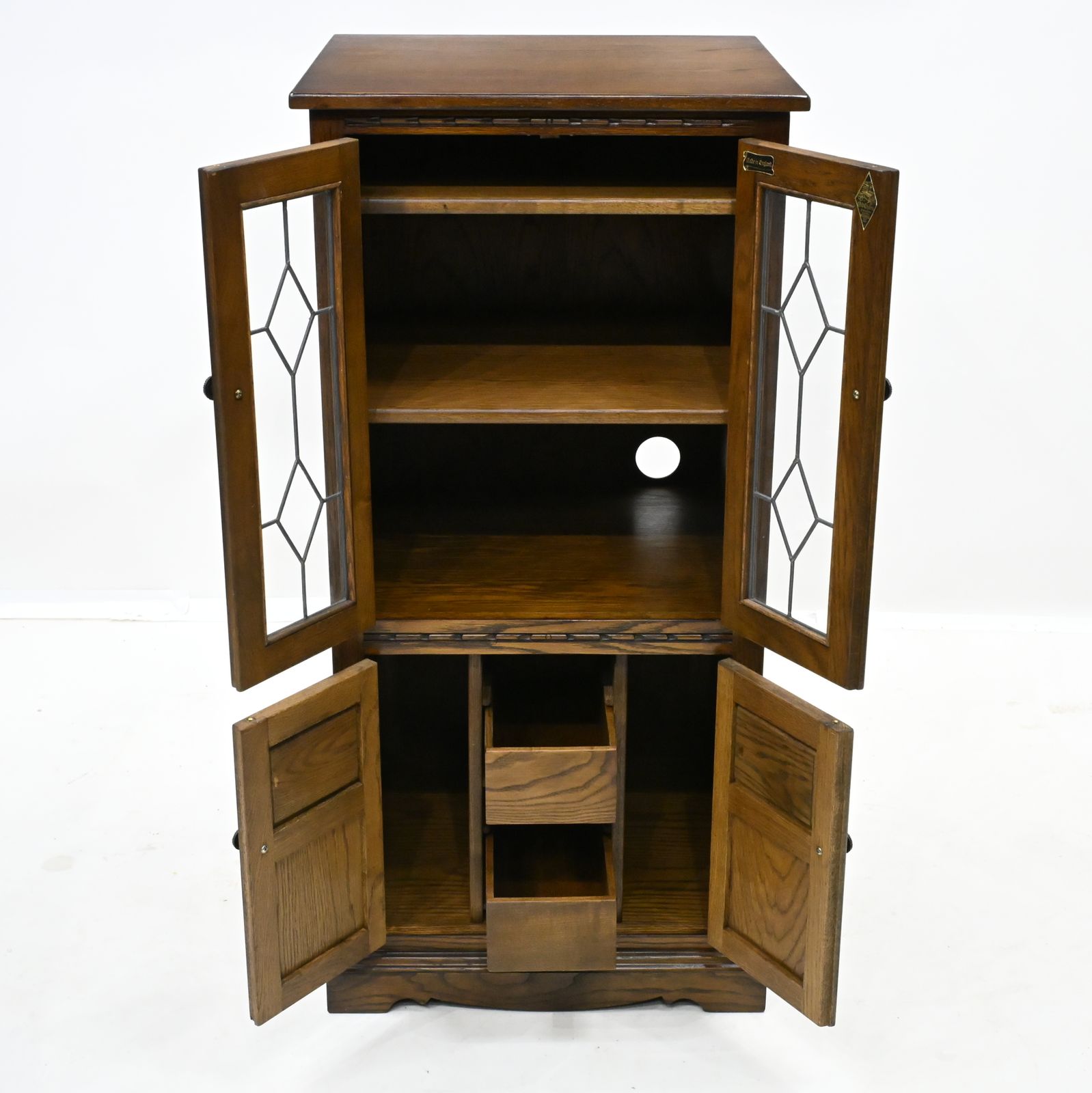 Old Charm Hi Fi/Record Cabinet 2 Adjustable Shelves Light Oak Free Uk Delivery* photo buy