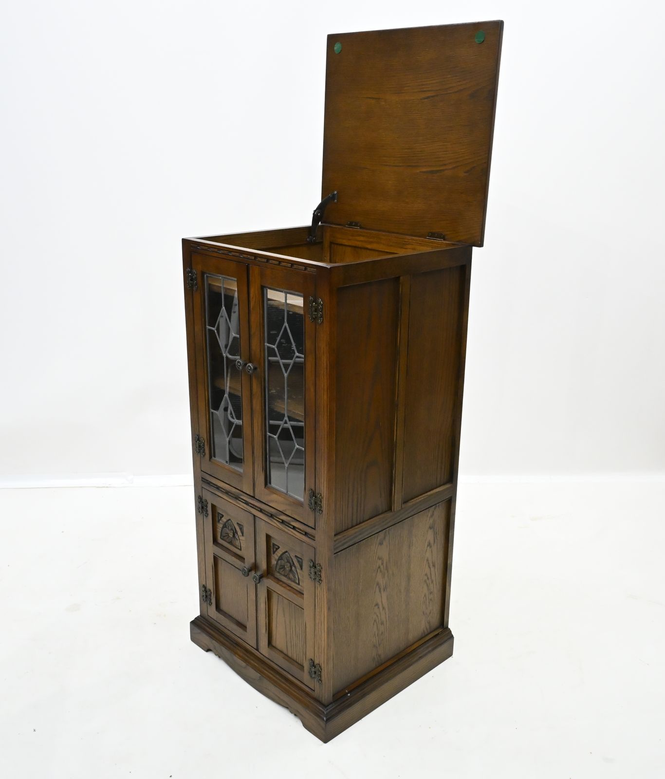 Old Charm Hi Fi/Record Cabinet 2 Adjustable Shelves Light Oak Free Uk Delivery* photo vintage