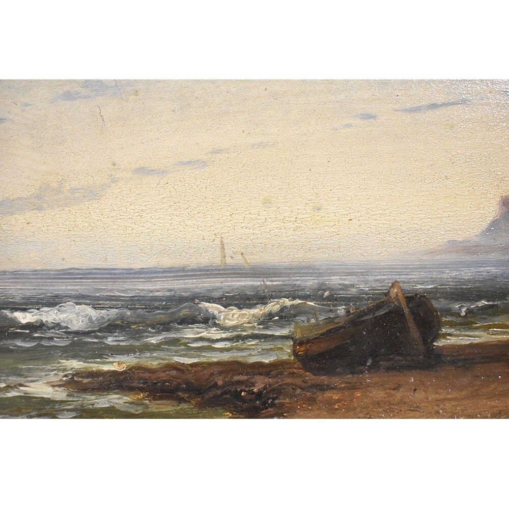 Marine Painting, Coast Painting, Small Seascape Painting, 19th Century. photo vinterior