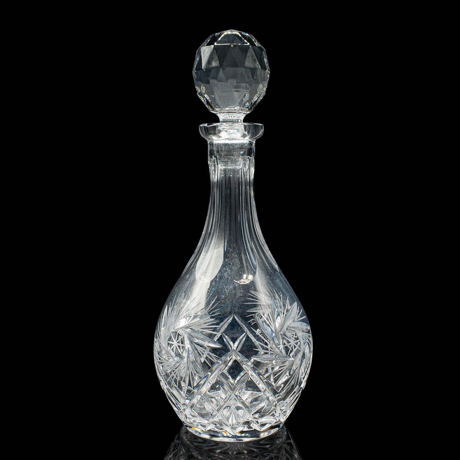 Vintage Liqueur Decanter, English, Cut Crystal Glass, Mid 20th Century, C.1960 photo Home Decor