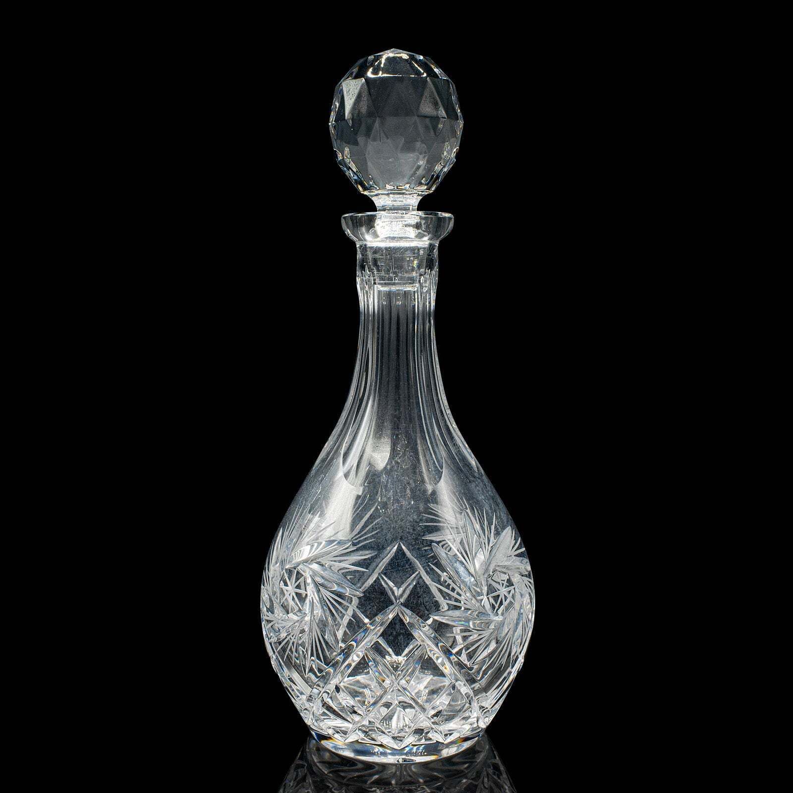 Vintage Liqueur Decanter, English, Cut Crystal Glass, Mid 20th Century, C.1960 photo vinterior