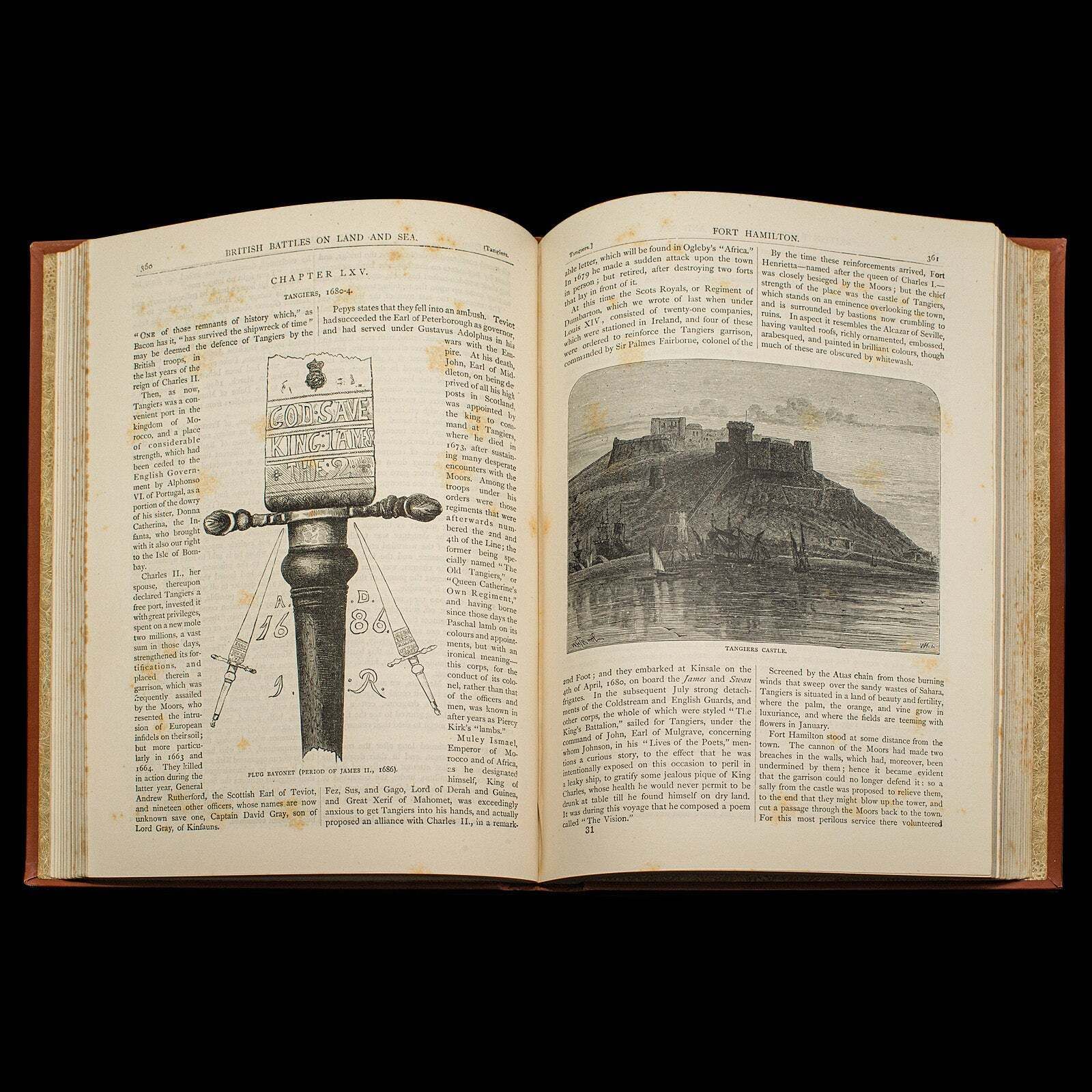 photo furniture 3 Vols British Battles On Land And Sea, Antique, Military Reference Book, C.1900