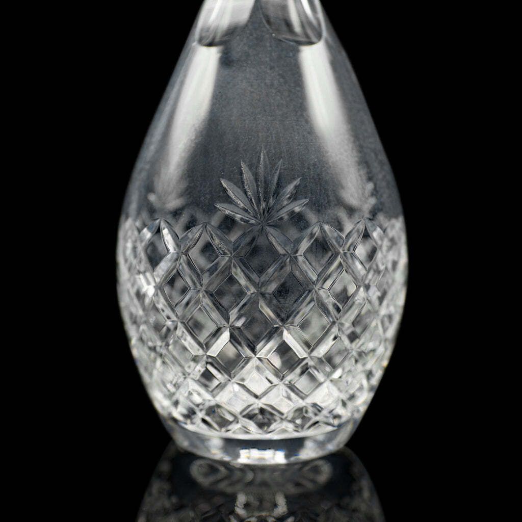 photo for sale Vintage Claret Decanter, English, Pineapple Cut Glass, Wine Vessel, Circa 1970