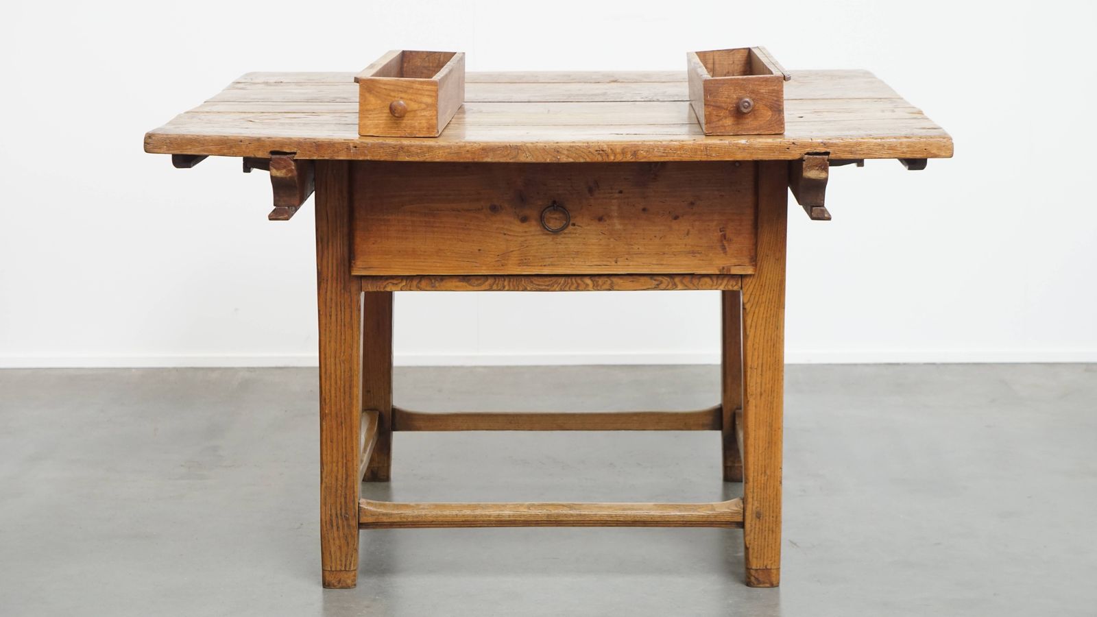 Characterful, Beautiful And Practical Square Antique Dining Table Made Of Elm Wood photo for sale