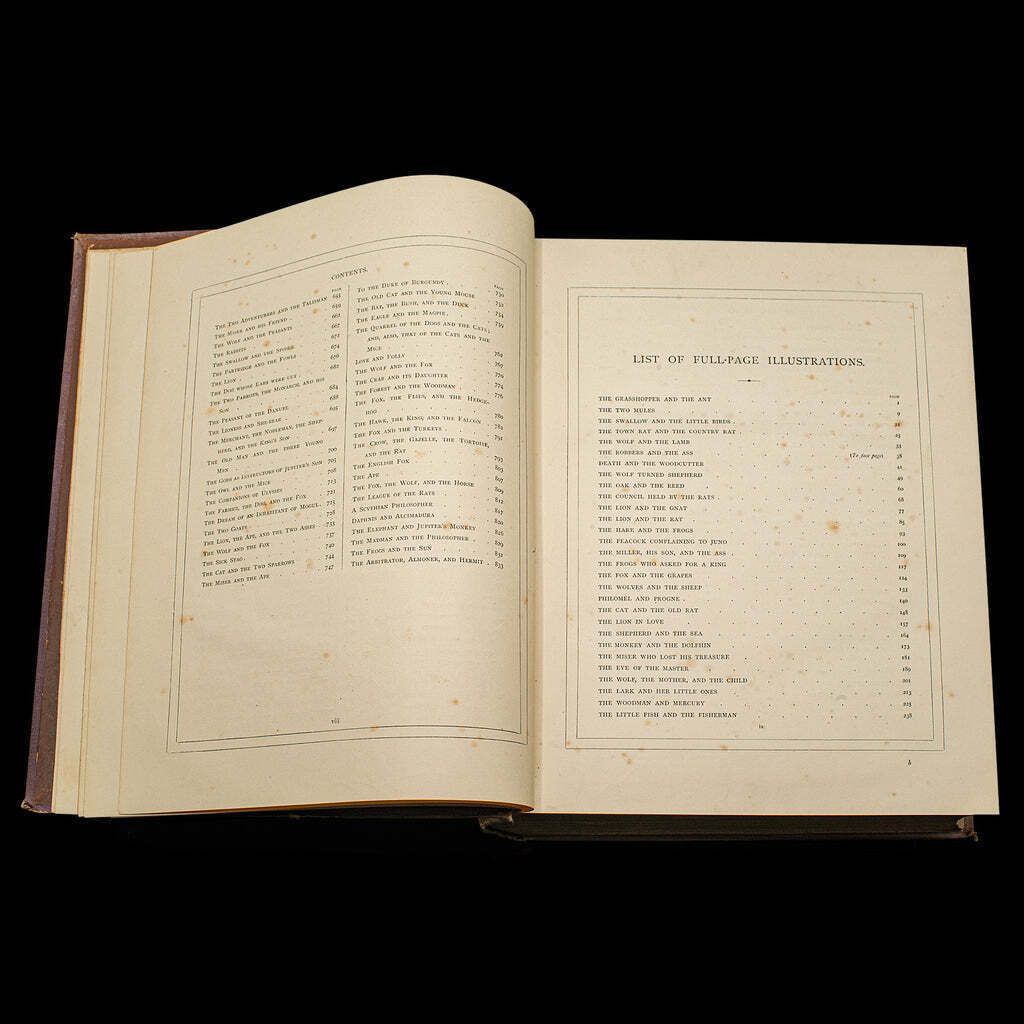 Antique The Fables Book, Historic Literature, English, Illustrated, Victorian photo 504.0