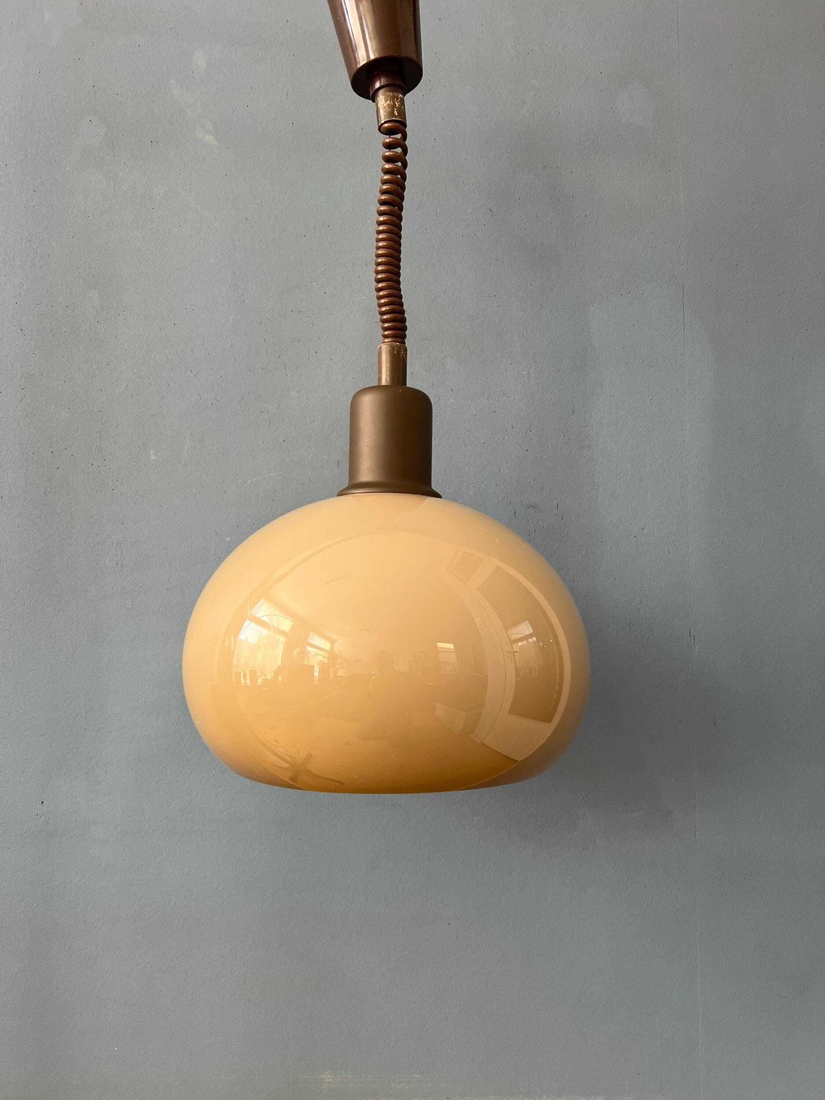 Vintage Beige Mushroom Hanglamp Van Acrylglas photo vinterior