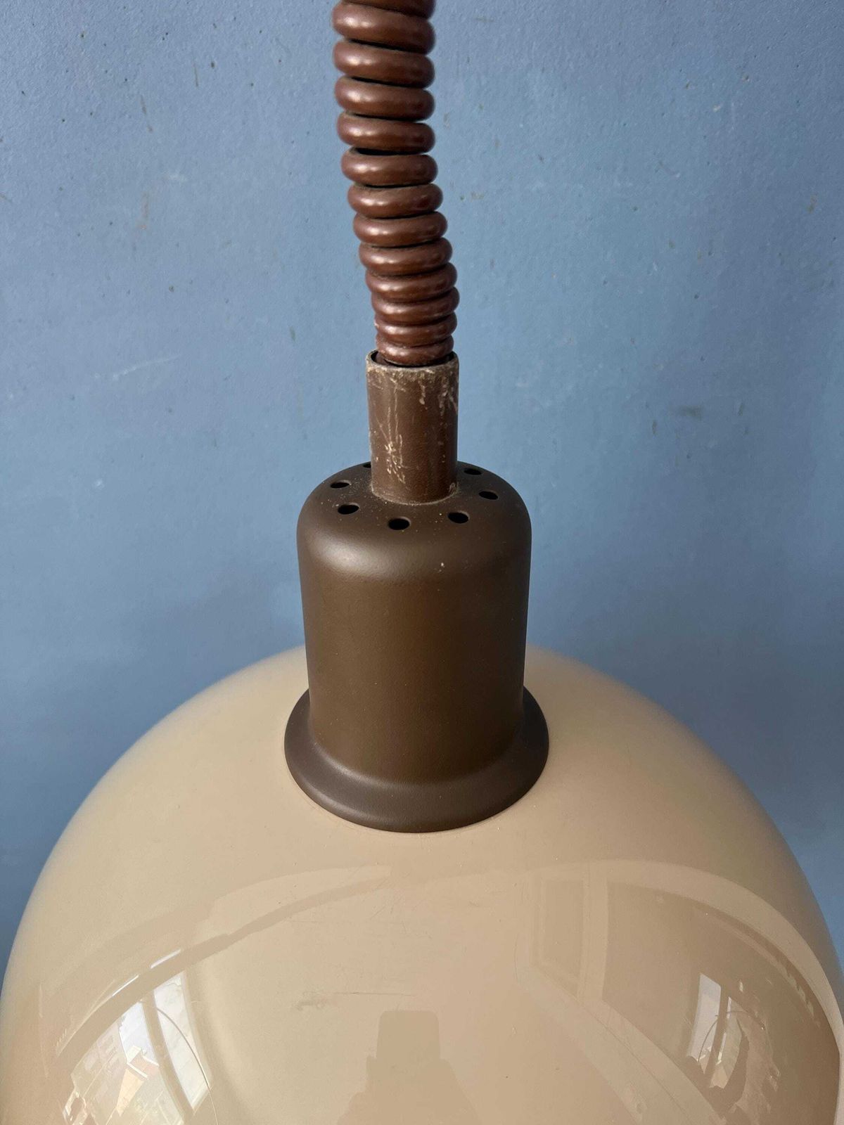 Vintage Beige Mushroom Hanglamp Van Acrylglas photo vintage