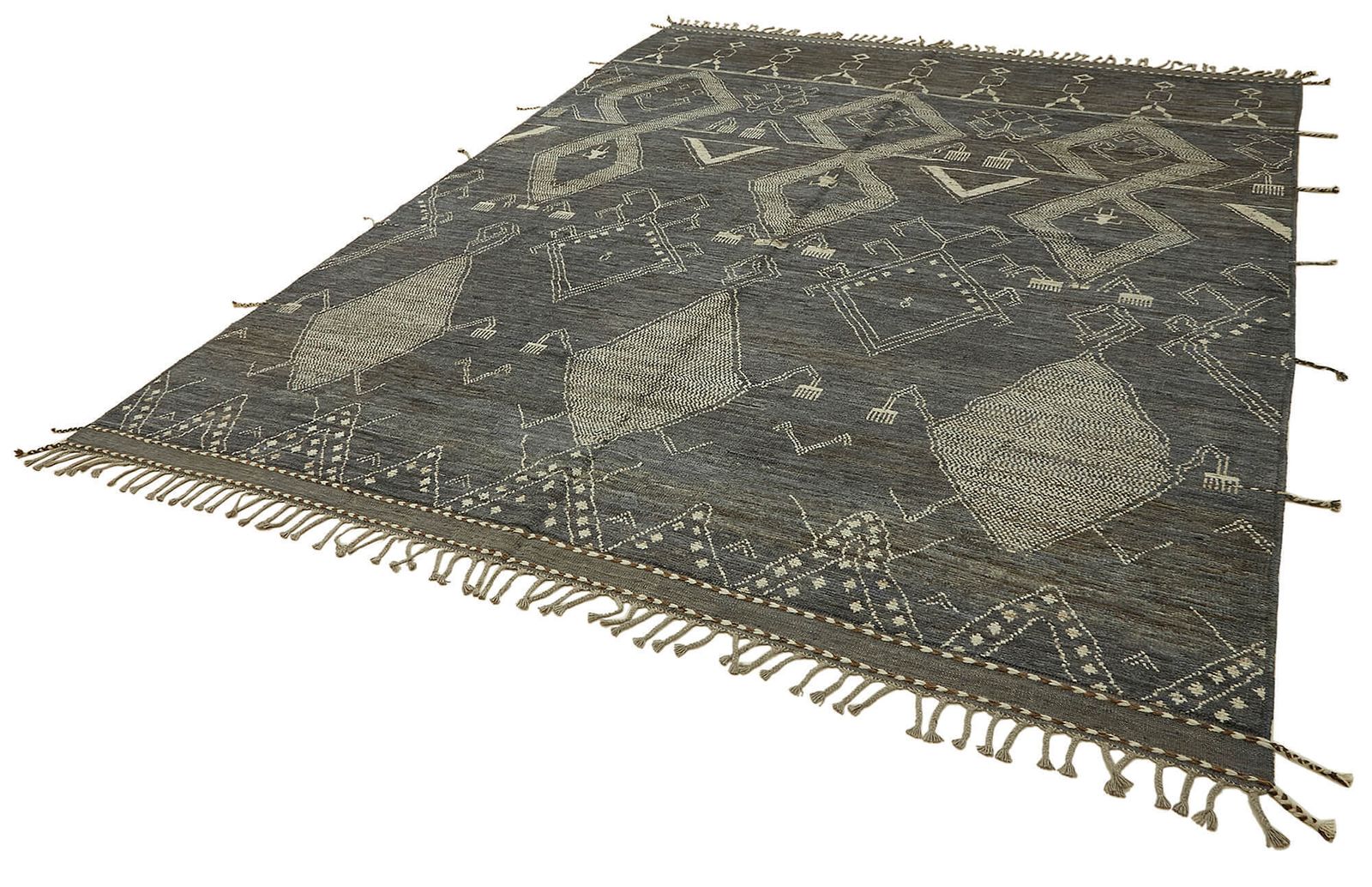 Handmade Grey Modern Tribal Rug 283 Cm X 370 Cm photo for sale