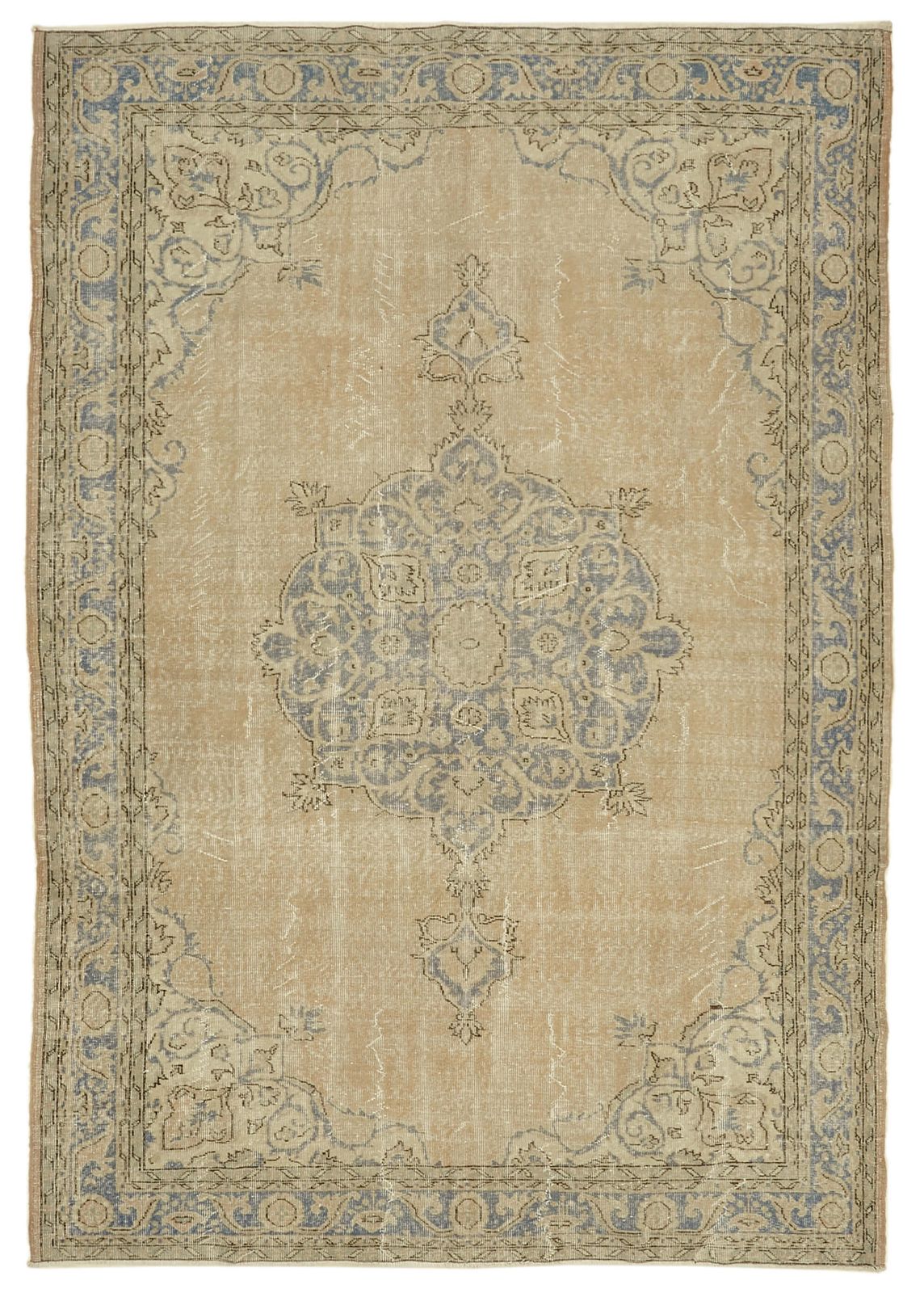 Handmade  Beige Turkish Vintage Area Rug 315 Cm X 220 Cm