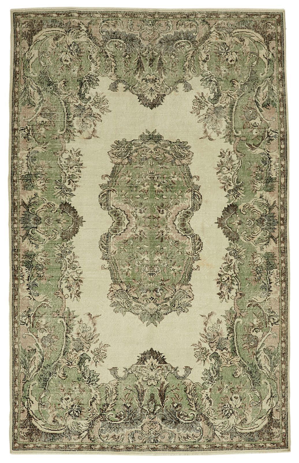 Handmade Beige Turkish Vintage Area Rug 195 Cm X 307 Cm