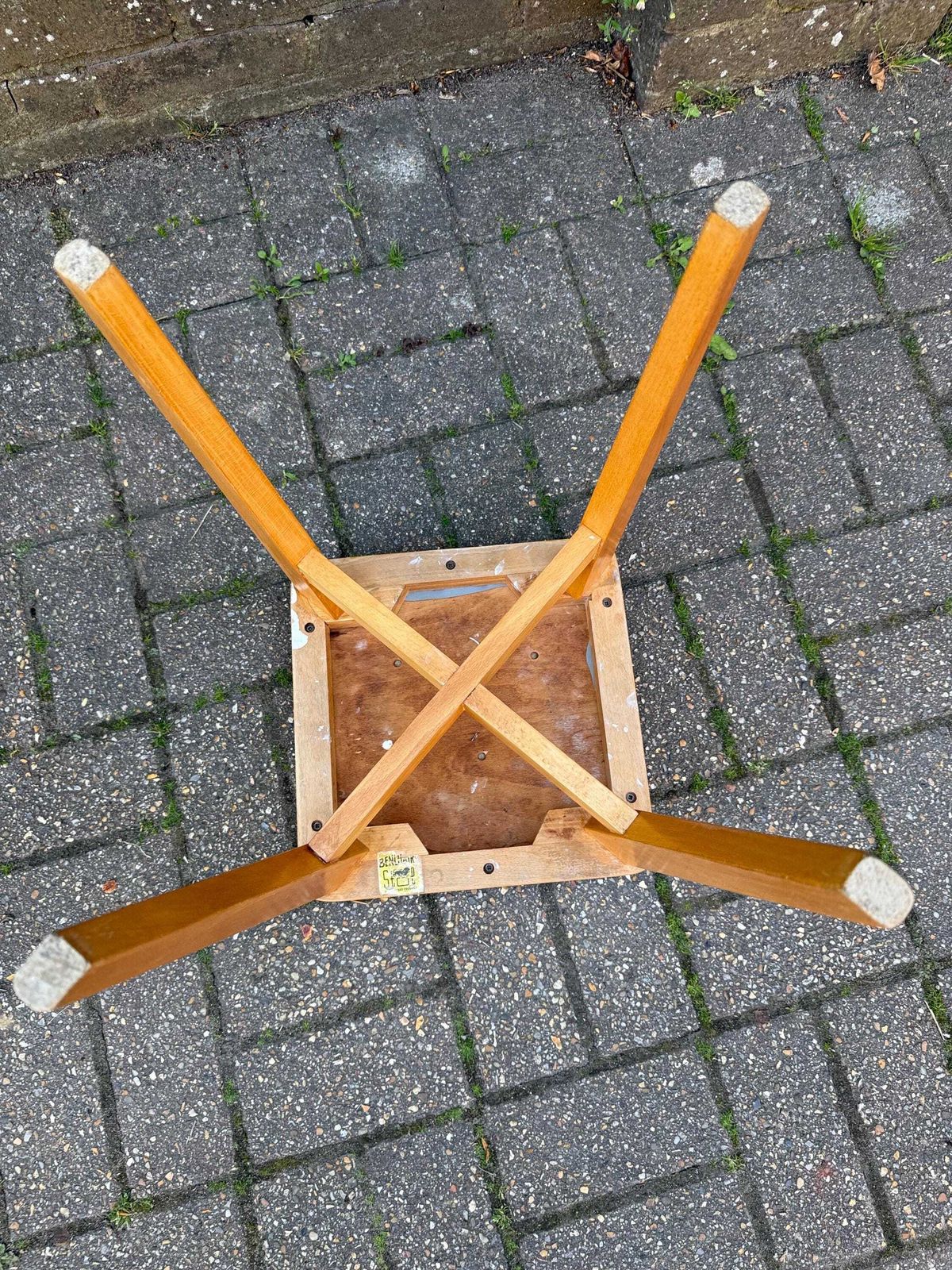 photo furniture Mid Century Ben Chair Ltd Beech Stool With Vinyl Top   Vgc   Original Early Retro Scandi Stool