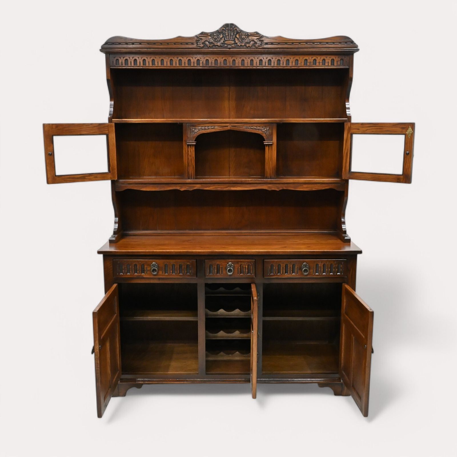 Old Charm Dresser Wine Rack Prince Of Wales Tudor Brown Finish Free Uk Delivery photo for sale