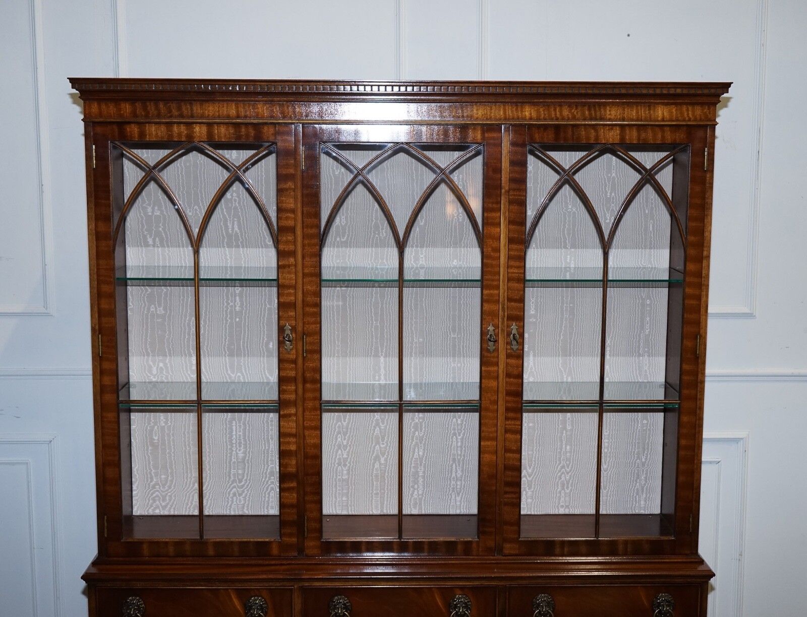 Bevan Funnel Georgian Style Display Cabinet Bookcase Glass Shelves And Lights photo buy