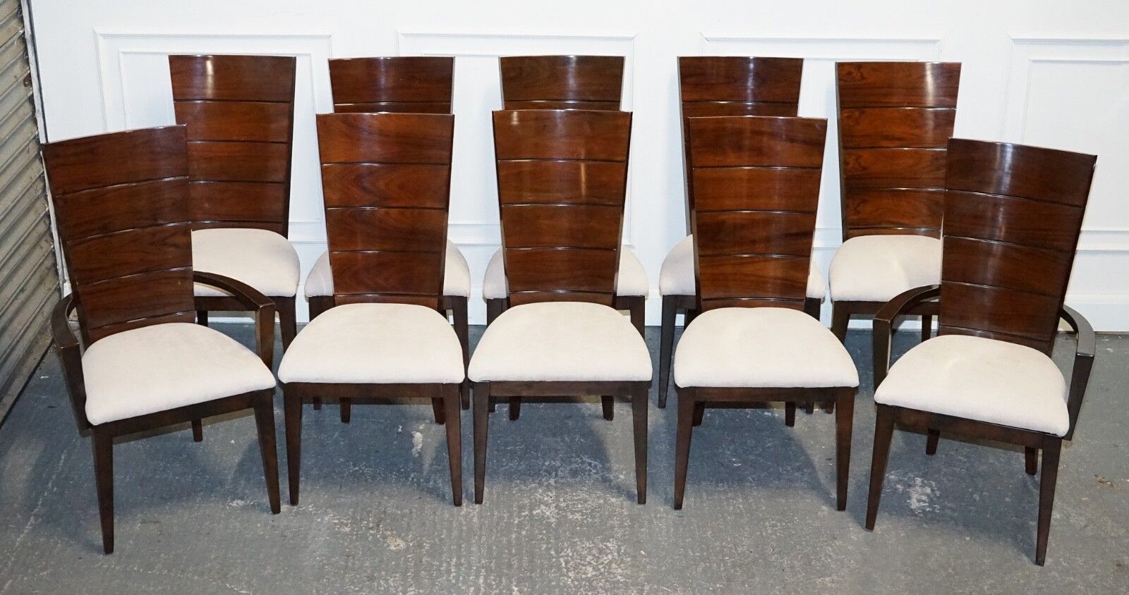 Set Of  10 Dining Art Deco Style Chairs By Giorgio Collection Italian Designer photo furniture