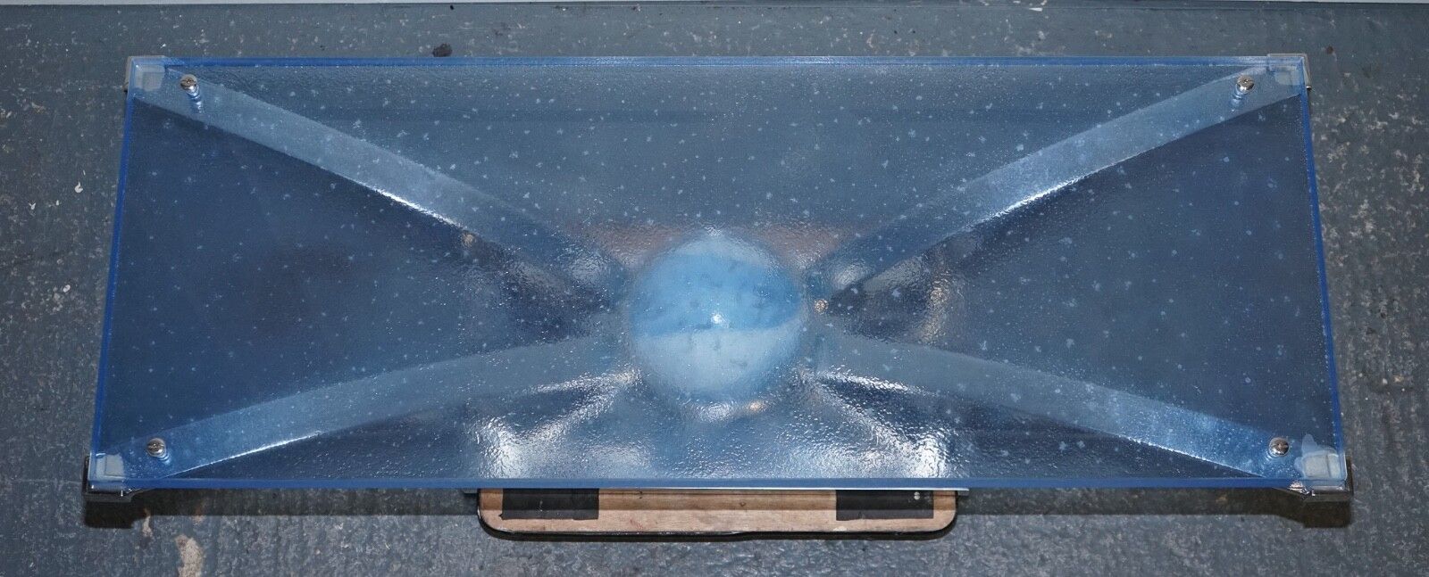 14950.0 Rare Custom Hand Made Glass Marine Grade Stainless Steel Coffee Table By Soliart photo