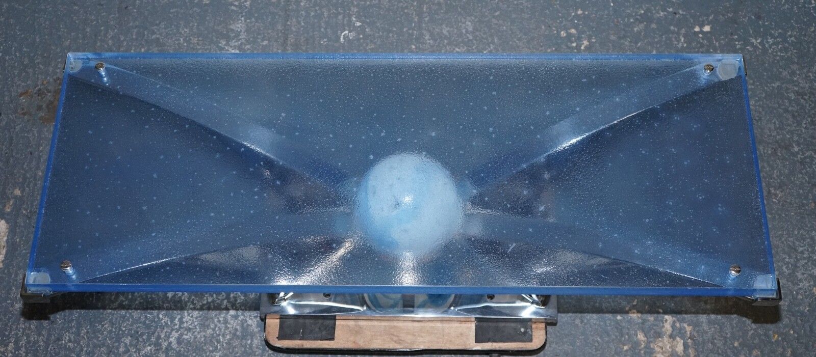 14950.0 Rare Custom Hand Made Glass Marine Grade Stainless Steel Coffee Table By Soliart photo