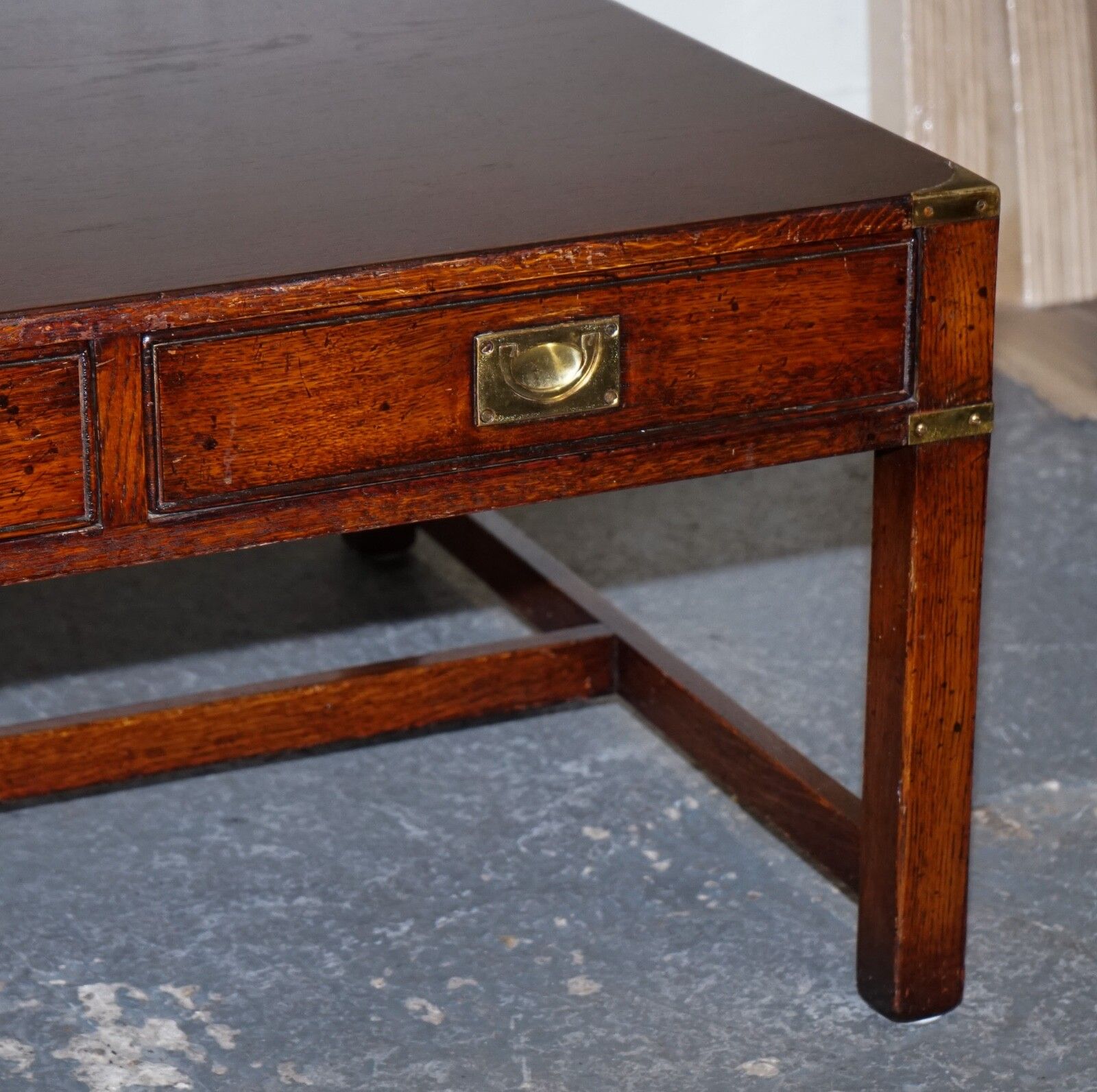 photo for sale Stunning Military Campaign Reh Kennedy Coffee Table With Three Deep Drawers