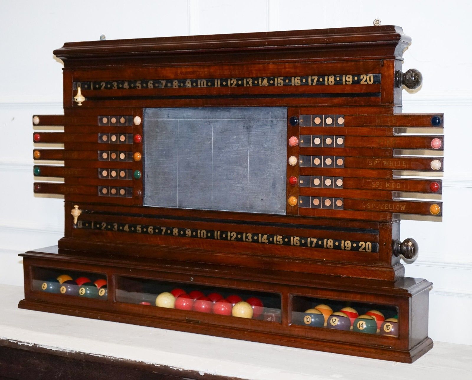 Antique Oak Restored J. Ashcroft & Co Liverpool Snooker Billiard Score Board photo Furniture