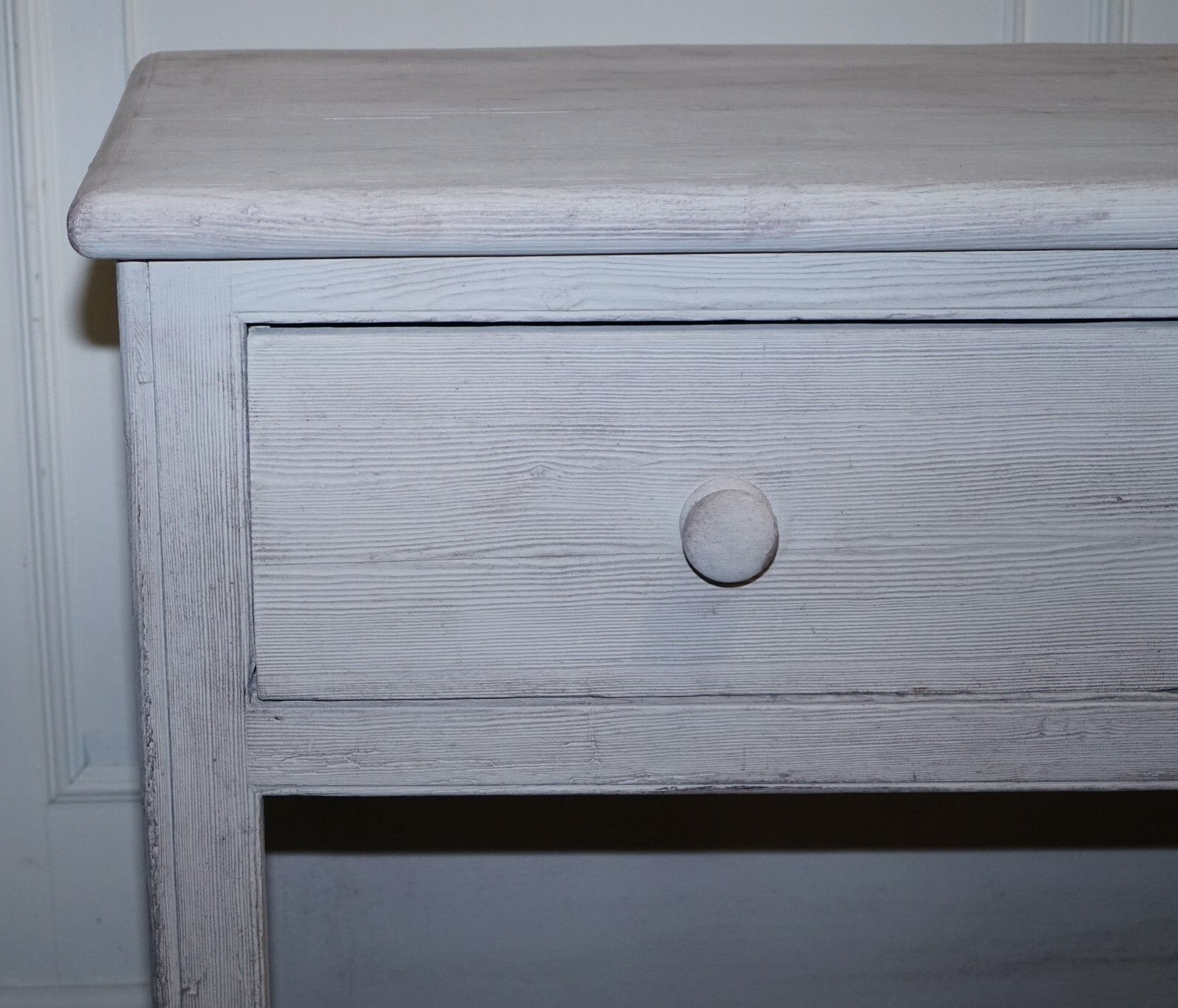 photo furniture Antique Hand Painted English Pine Farmhouse Sideboard With Three Drawers