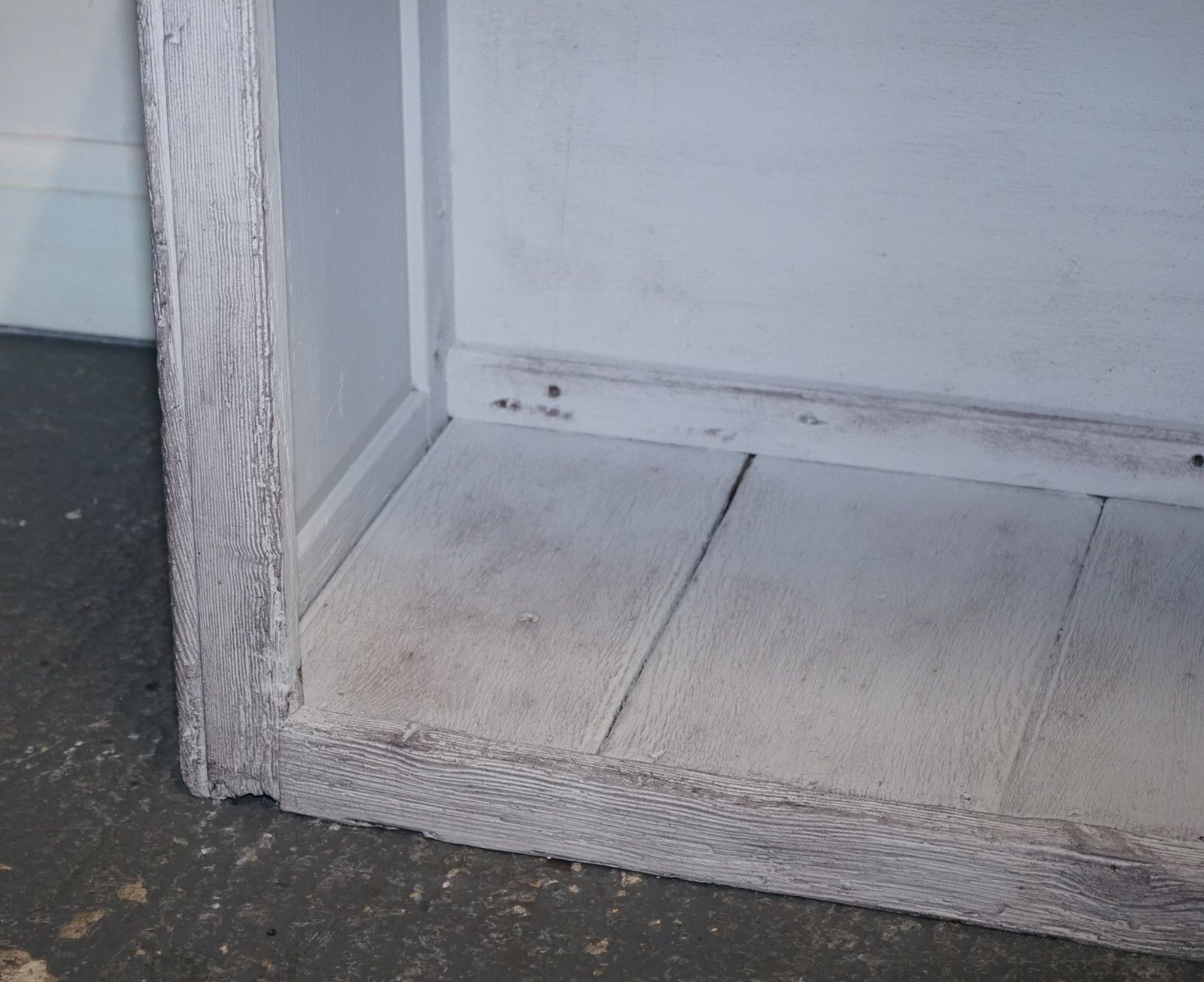 photo for sale Antique Hand Painted English Pine Farmhouse Sideboard With Three Drawers