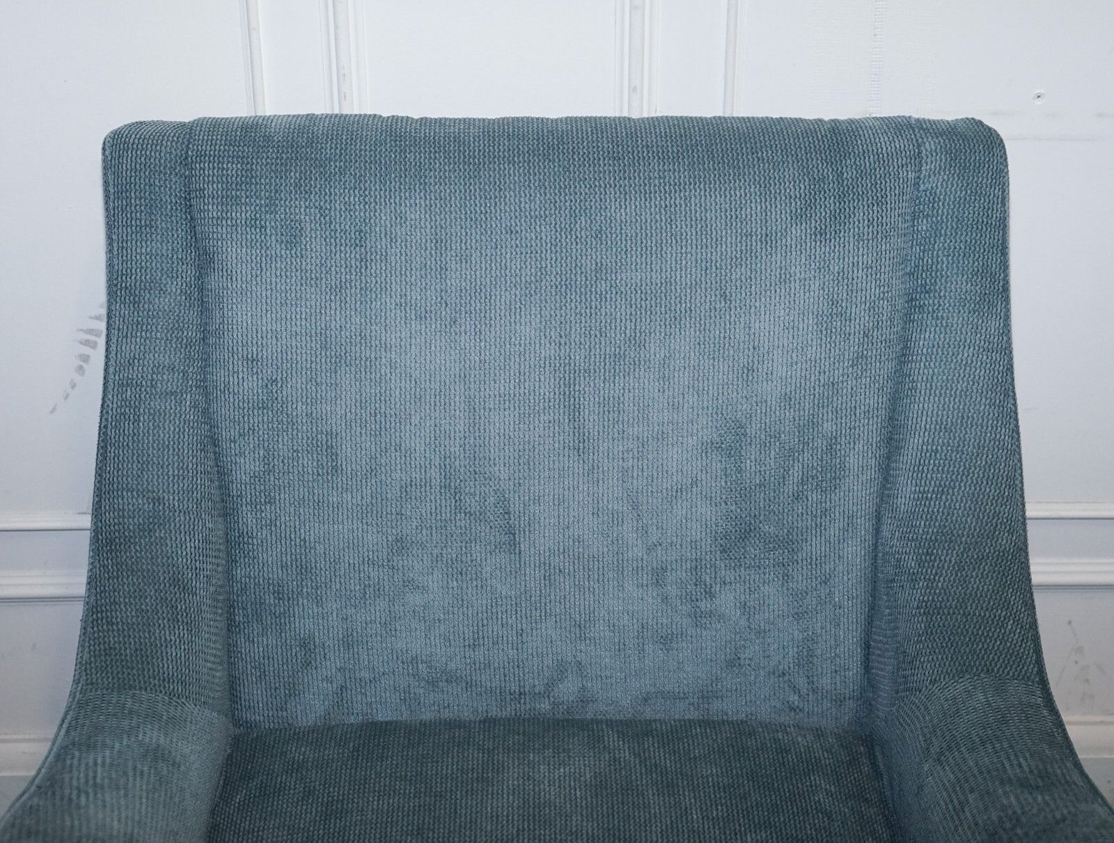 Elegant Pale Blue Velver Side Chair Armchair With Black And Gold Legs photo buy