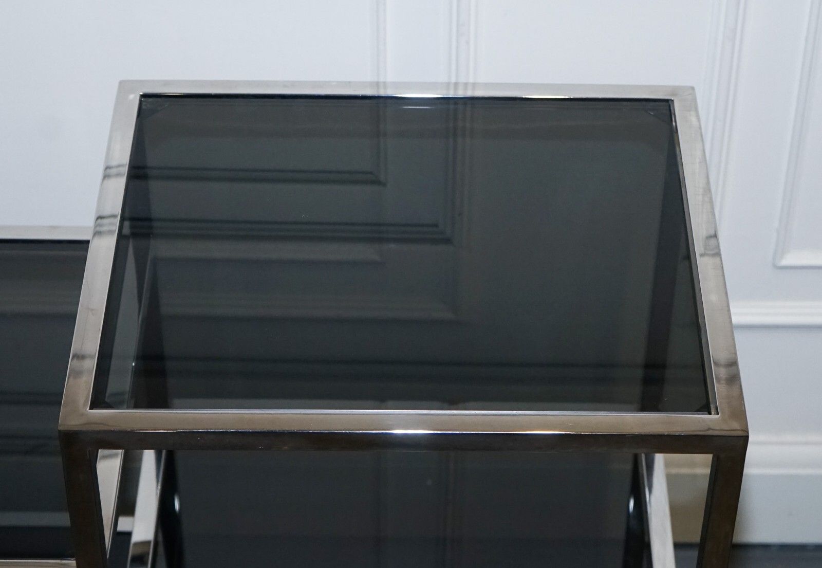 Furniture Showroom Casa Padrino Smoked Glass Polished Stainless Steel Console Table photo