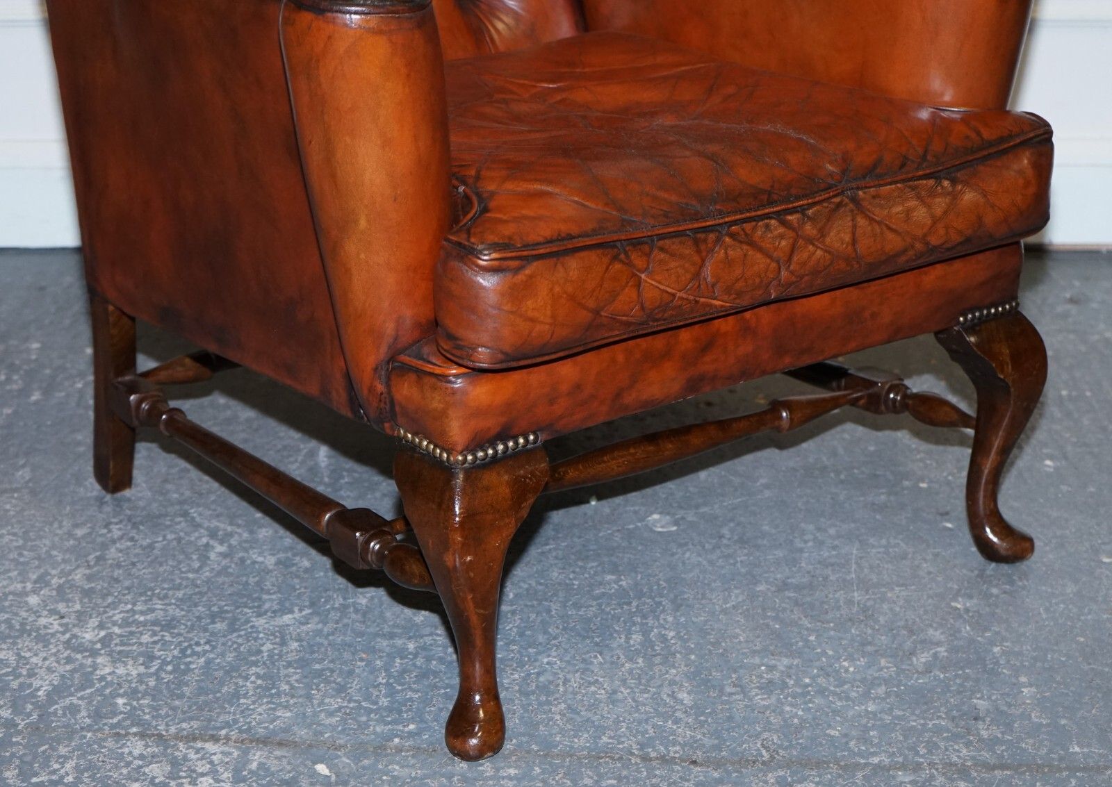 Pair Of William Morris Flat Arm Chesterfield Wingback Bordeaux Armchairs photo vinterior