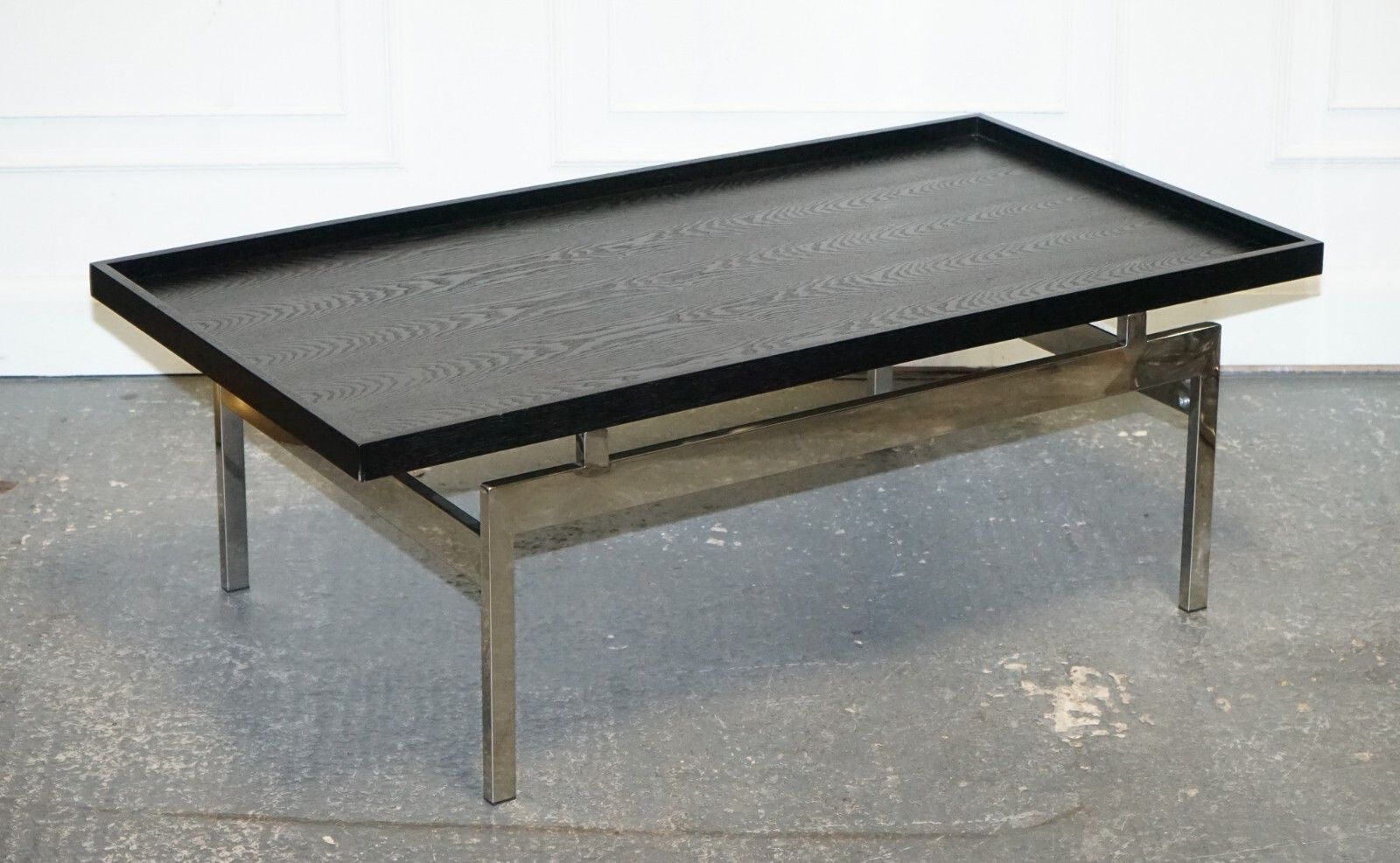 Casa Padrino Art Deco Style Black Top And Stainless Steel Coffee Table photo furniture