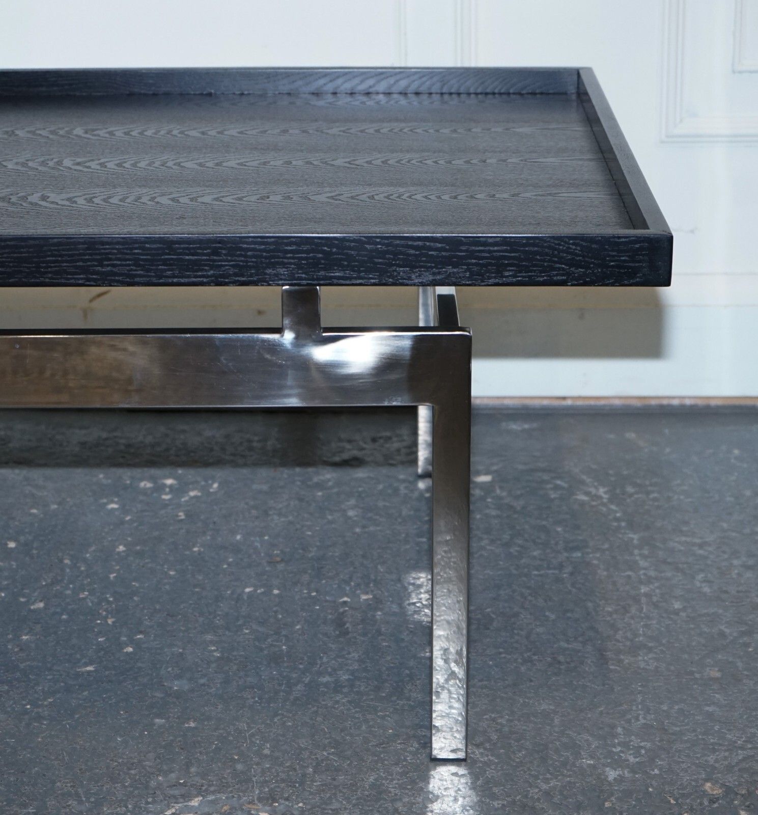 Casa Padrino Art Deco Style Black Top And Stainless Steel Coffee Table photo 650.0