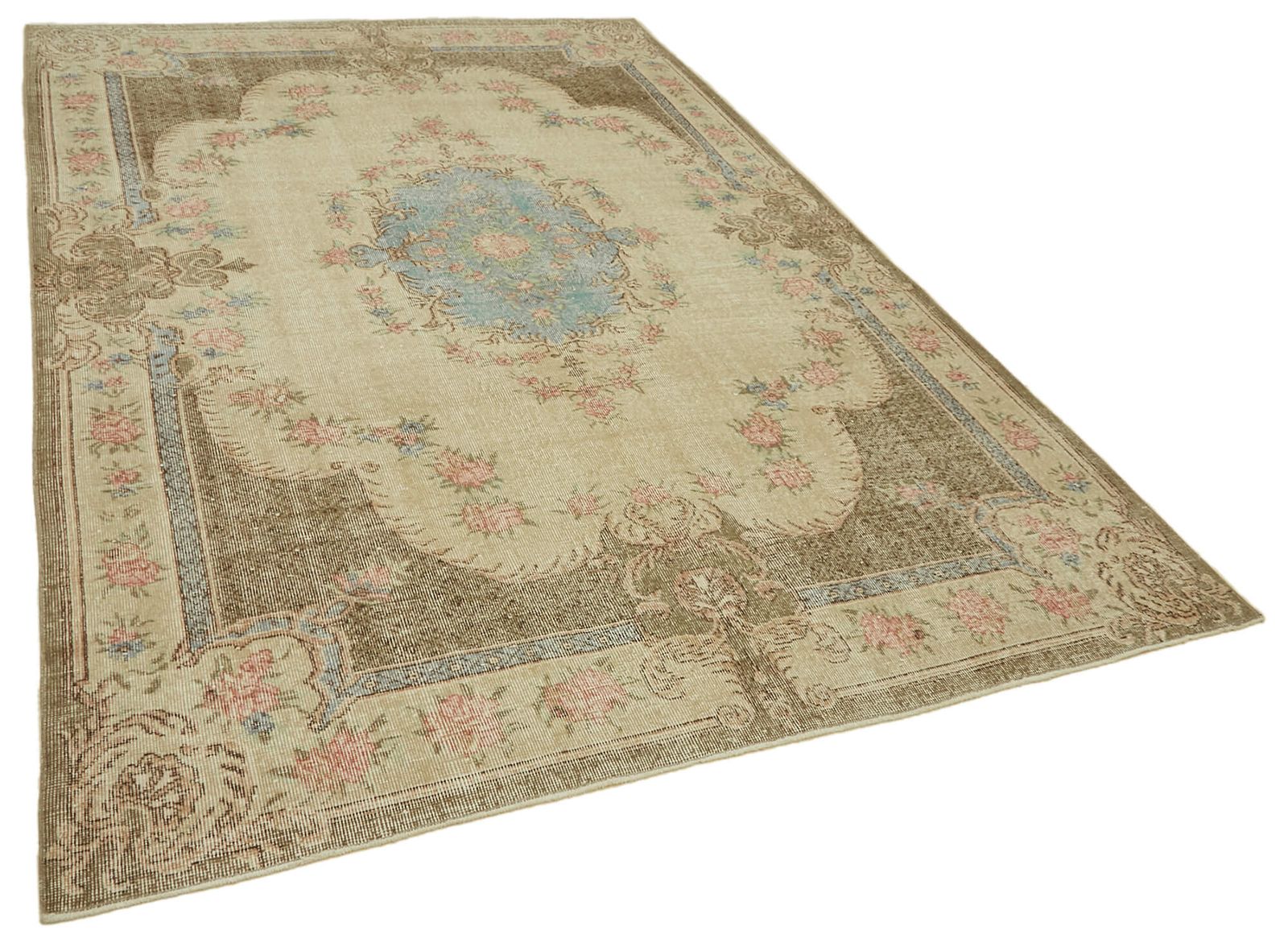 Handmade Beige Turkish Vintage Area Rug 208 Cm X 304 Cm photo furniture