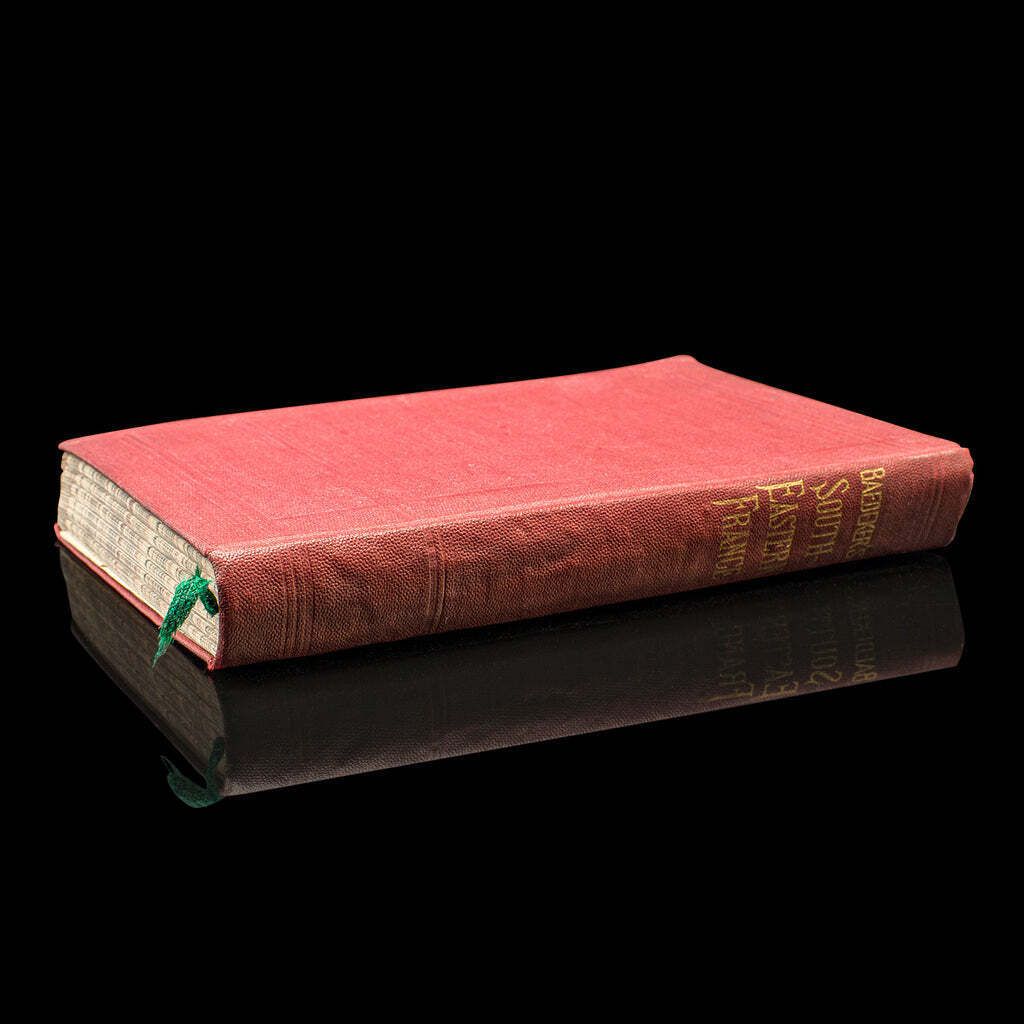 Small Antique Baedeker's South Eastern France Guide Book, Victorian, Travel Maps photo furniture