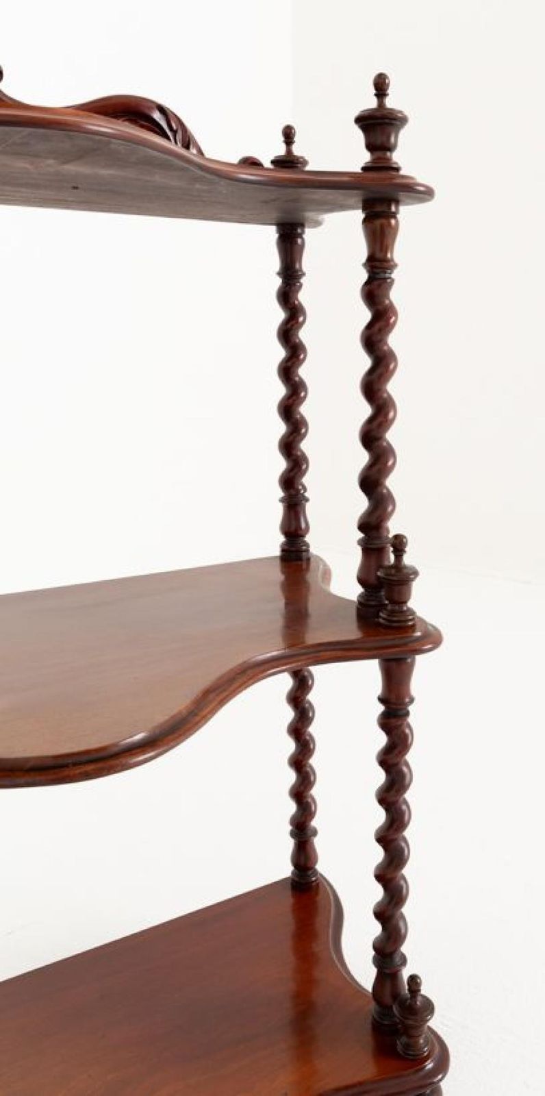 Pair Victorian Whatnot Bookshelves Mahogany 1870 photo for sale