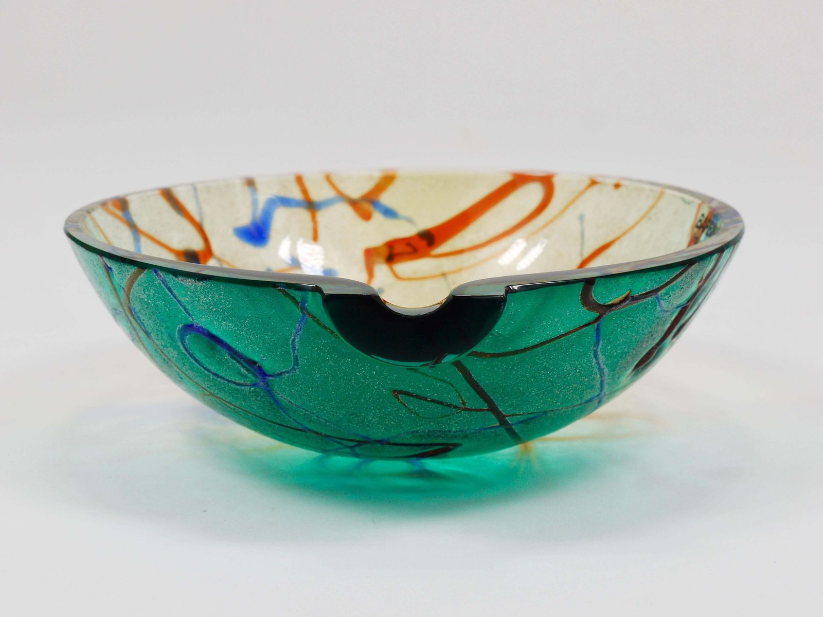 photo furniture Alfredo Barbini Signed Murano Art Glass Bowl Or Ashtray, Italy, 1970s