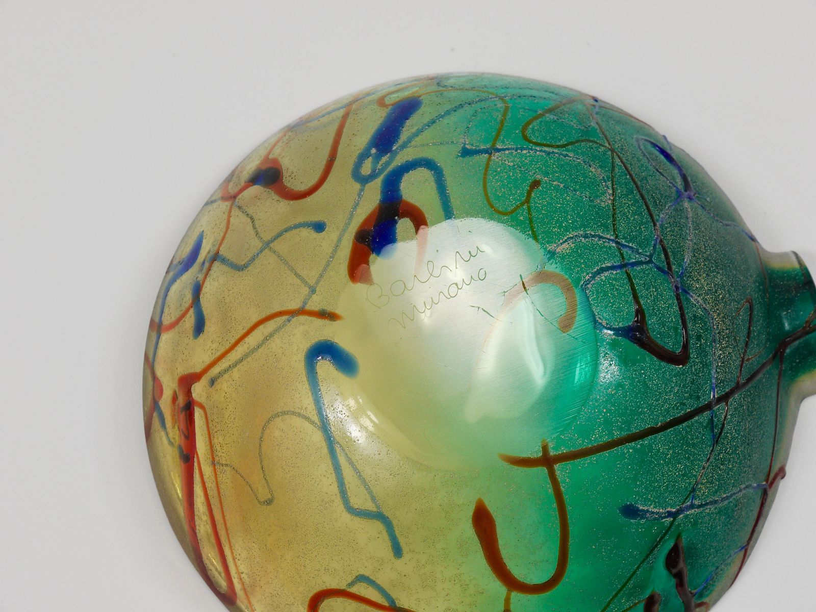 489.0 Alfredo Barbini Signed Murano Art Glass Bowl Or Ashtray, Italy, 1970s photo
