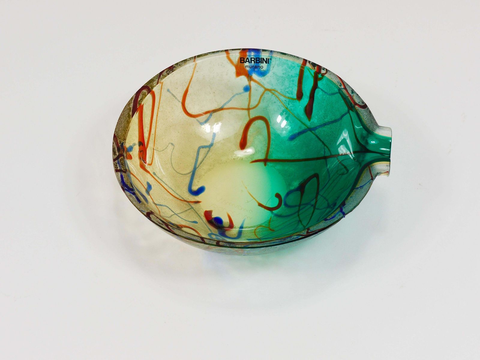 photo buy Alfredo Barbini Signed Murano Art Glass Bowl Or Ashtray, Italy, 1970s
