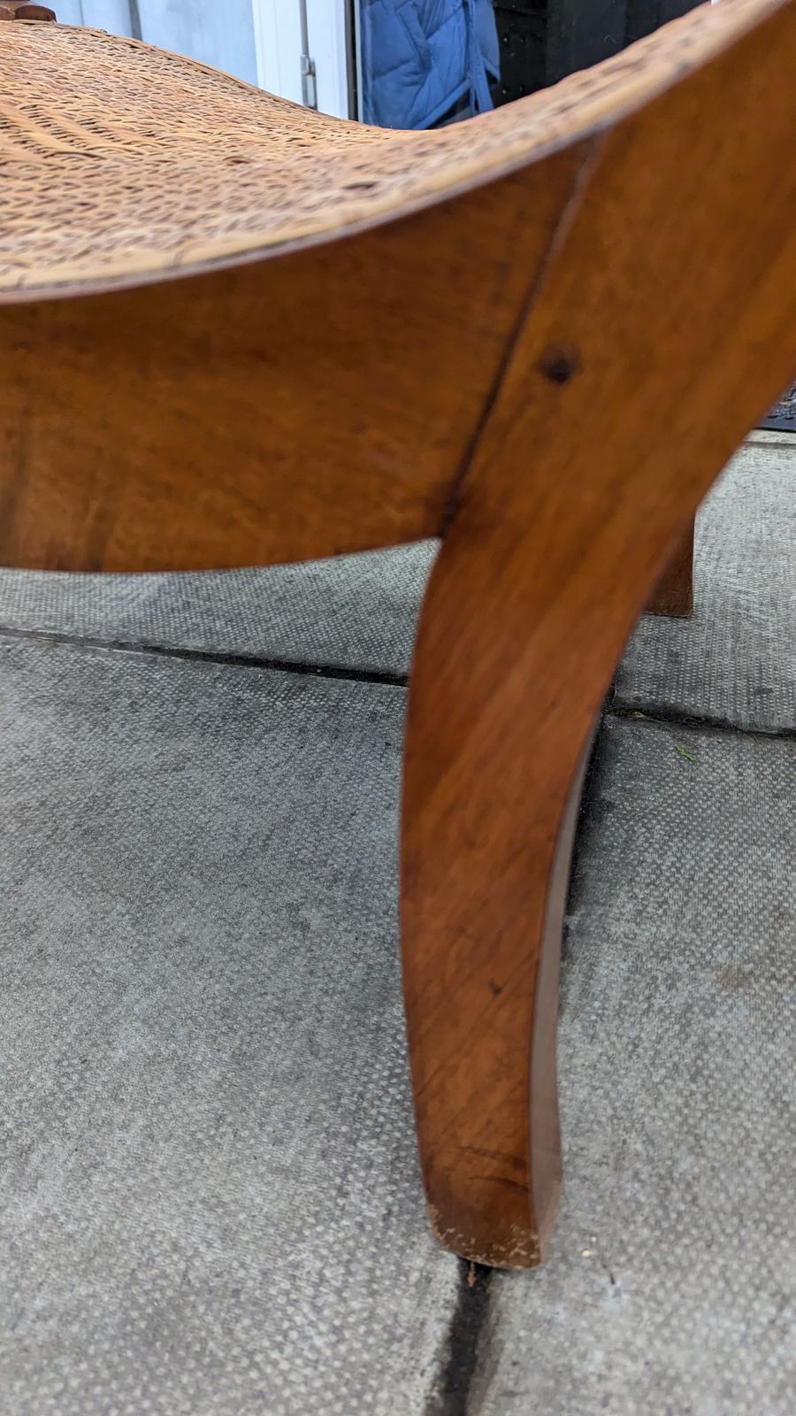 Antique Indian Teak Rattan Colonial Planter's Plantation Lounge Chair photo 300.0