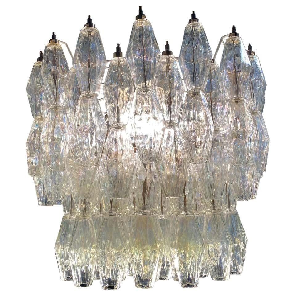 Original Poliedri Chandelier By Carlo Scarpa For Venini, Murano, 1960s