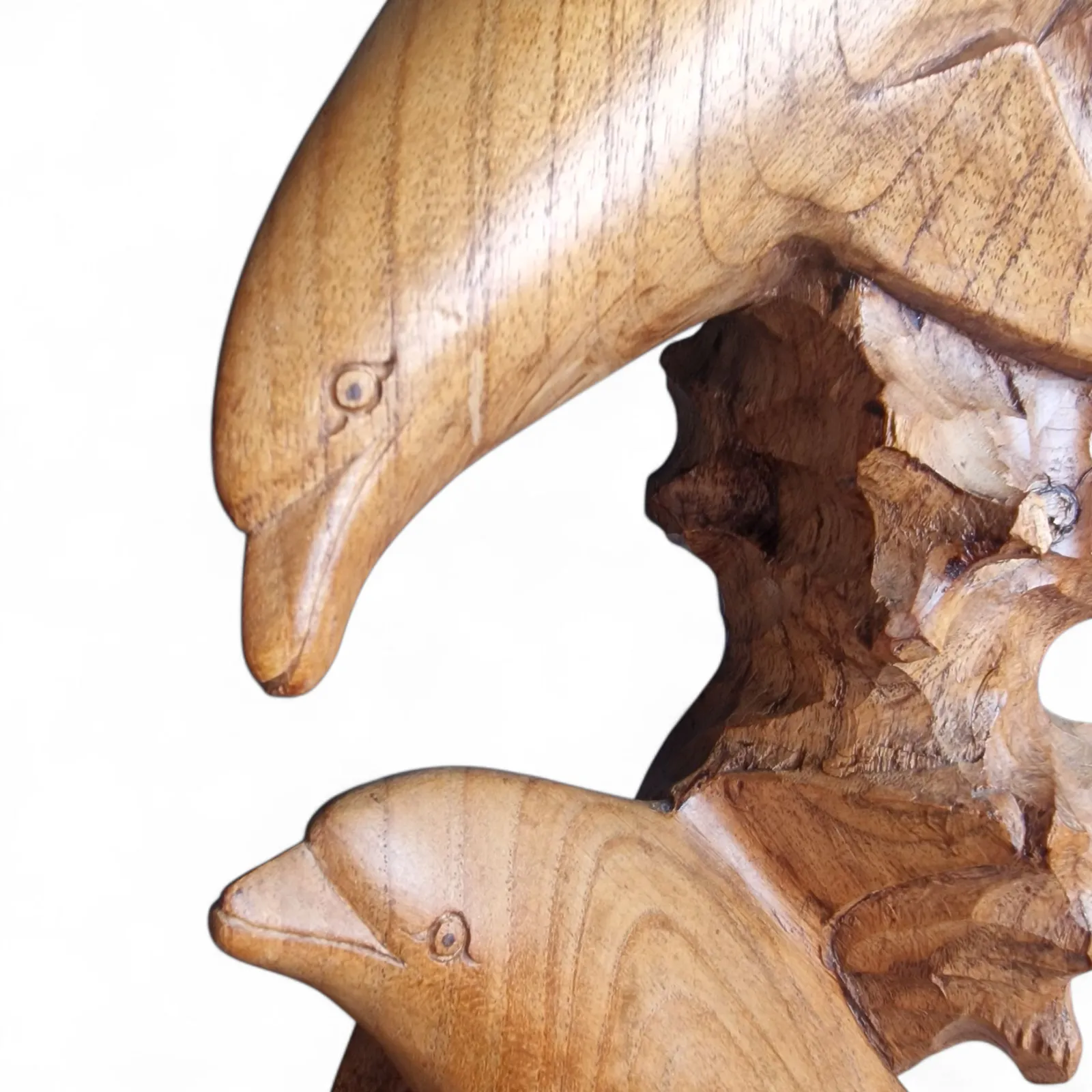 photo furniture Hand Carved Tropical Hardwood Dolphin Sculpture Coastal Nautical Decor