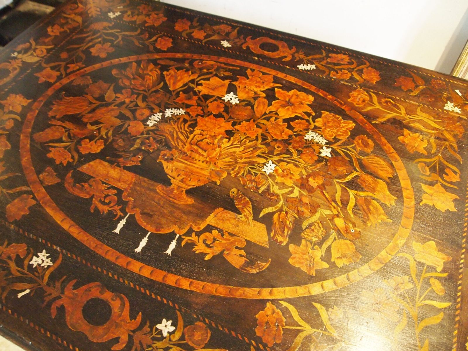 Table Stunning Rare Marquetry George II Oak C1740 photo buy