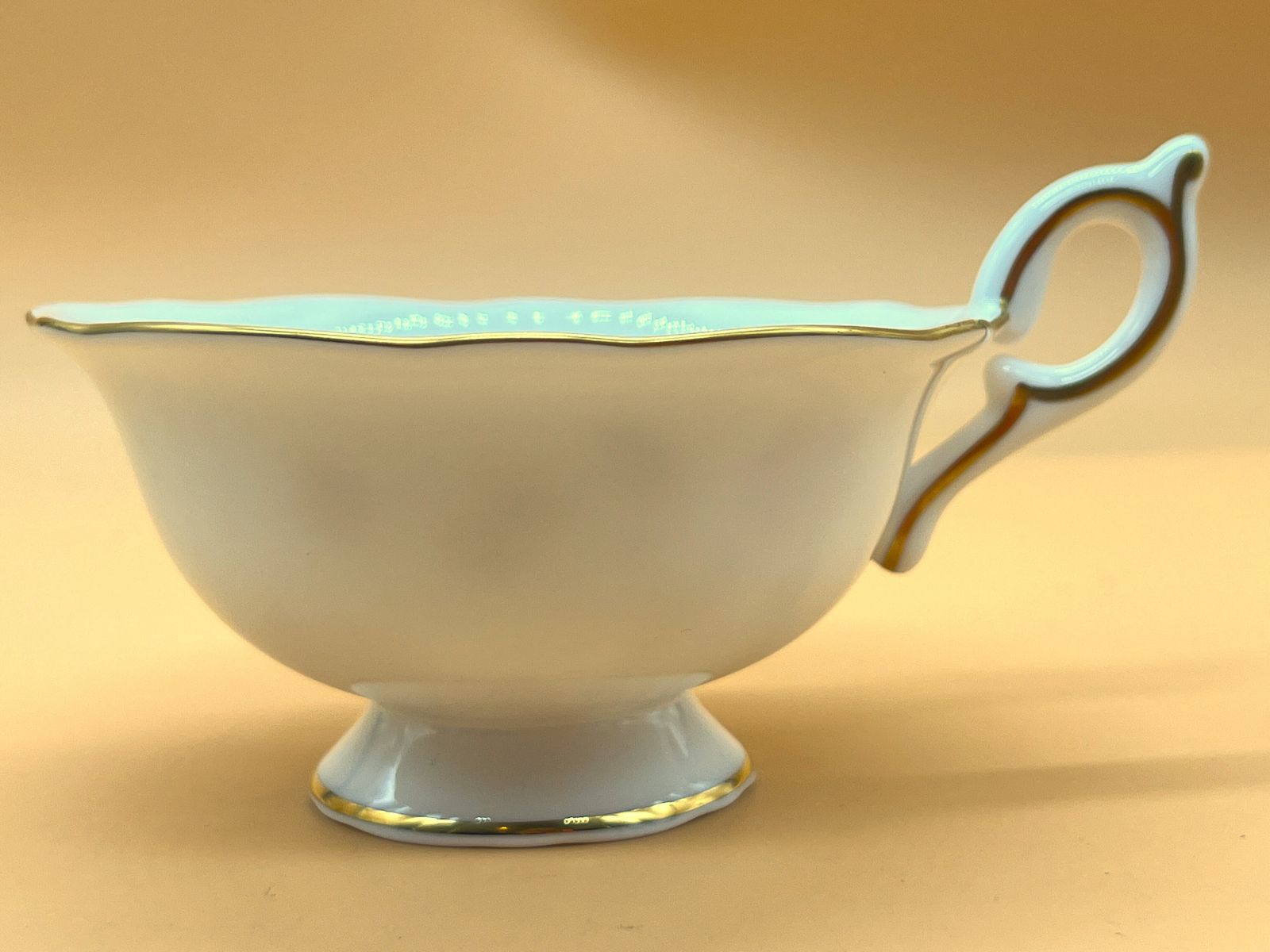 Wedgwood China Harlequin Collection Turquoise Crocus Design Footed Tea Cup And Saucer Duo. photo 75.0