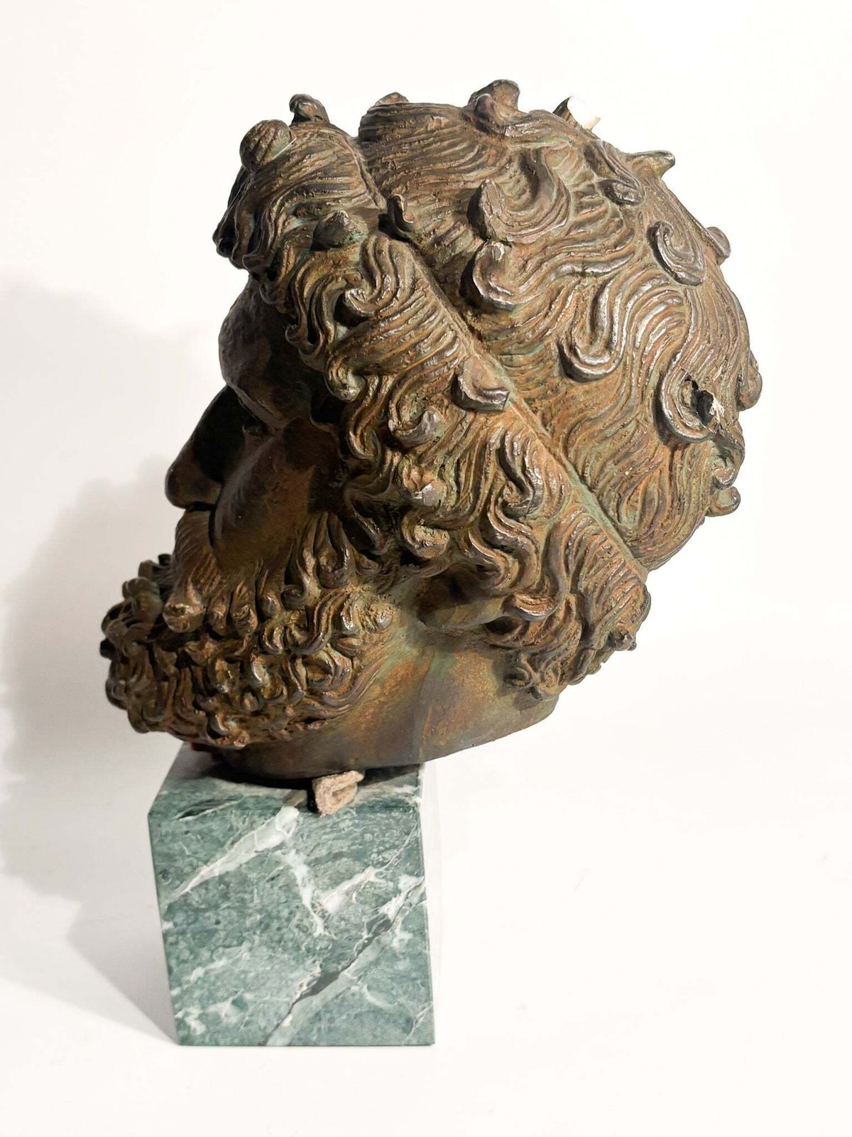 Head Of The Boxer Satyros Of Elis In Marble Printed 20th Century photo vinterior