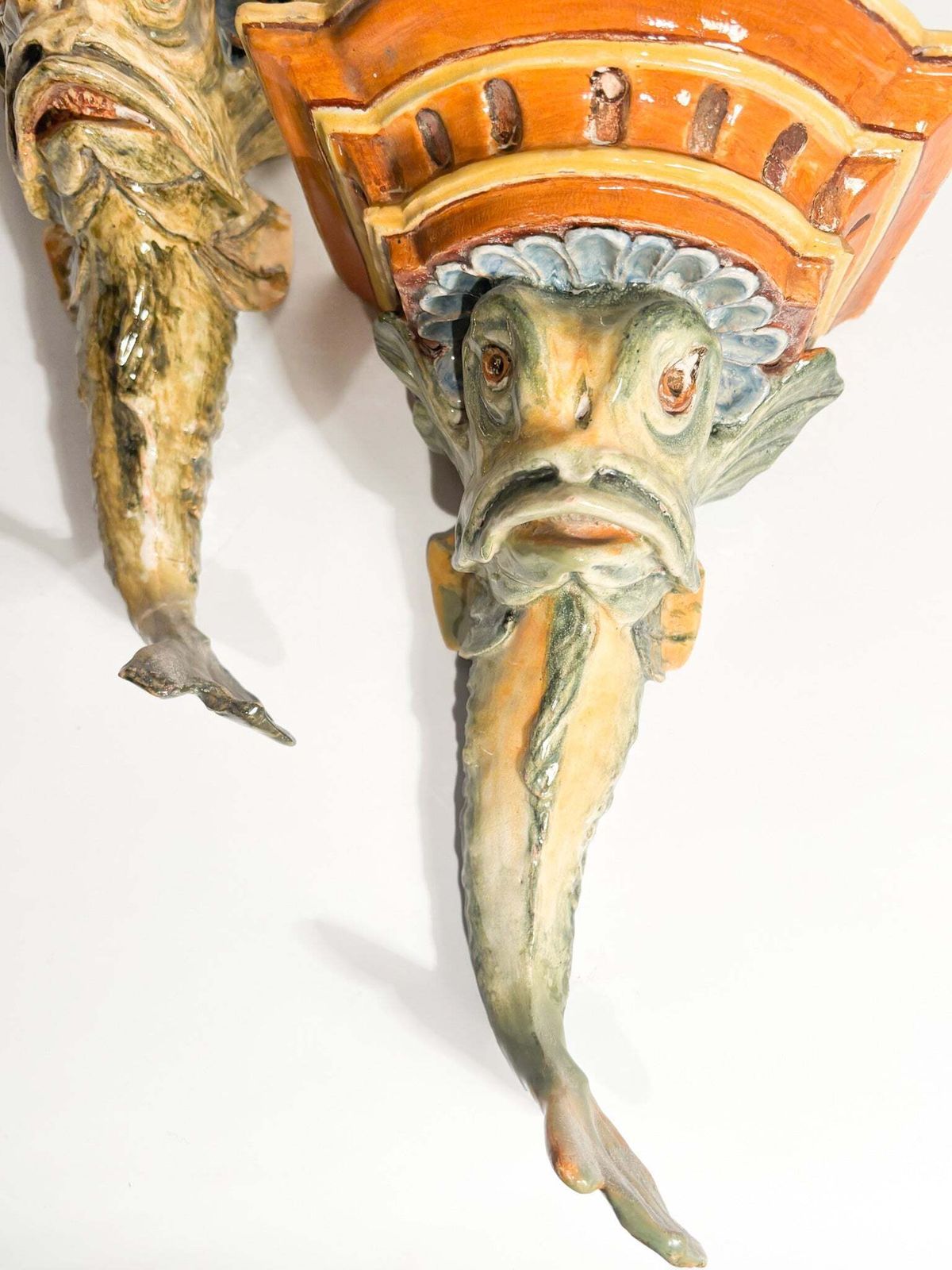 Pair Of Ceramic Shelves From Central Italy In The Shape Of A Fish, 19th Century photo 577.0