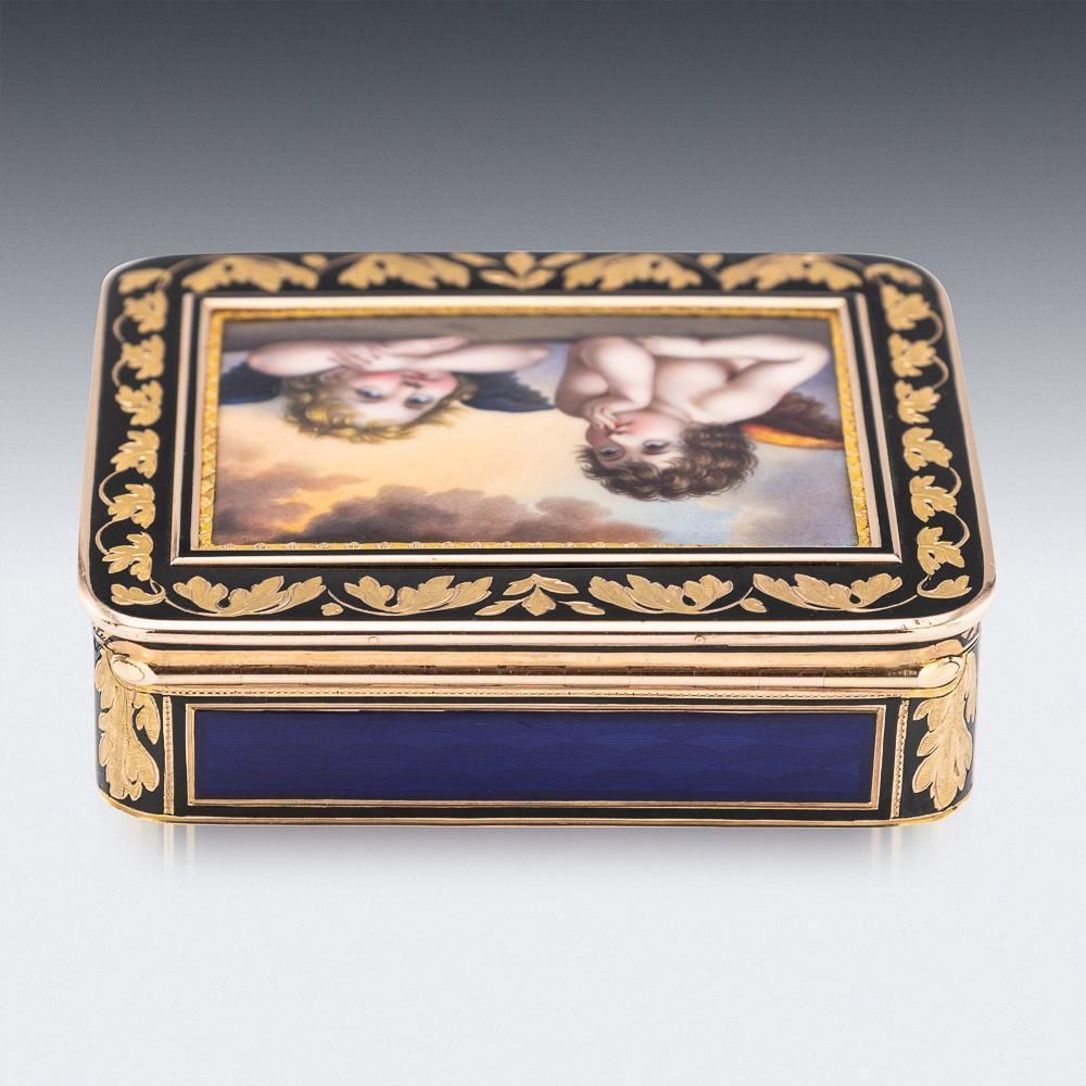 19thc German 18k Gold & Enamel Snuff Box, Raphael's Sistine Madonna, Hanau C1810 photo 17920.0