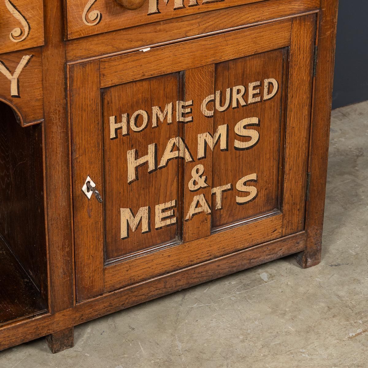 photo vinterior Antique 19th Century Victorian Solid Oak & Glass Dresser, Later Painted C.1880