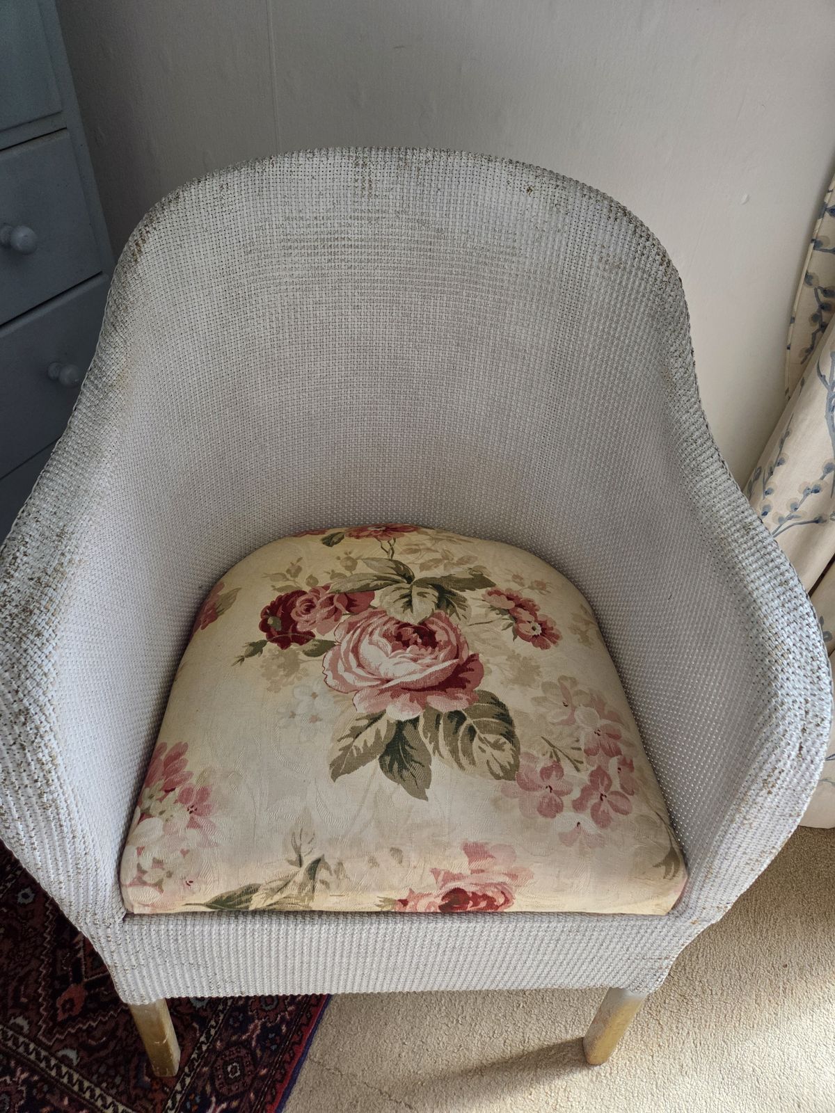 Antique Lloyd Loom Chair With Removable Seat For Storage photo Furniture