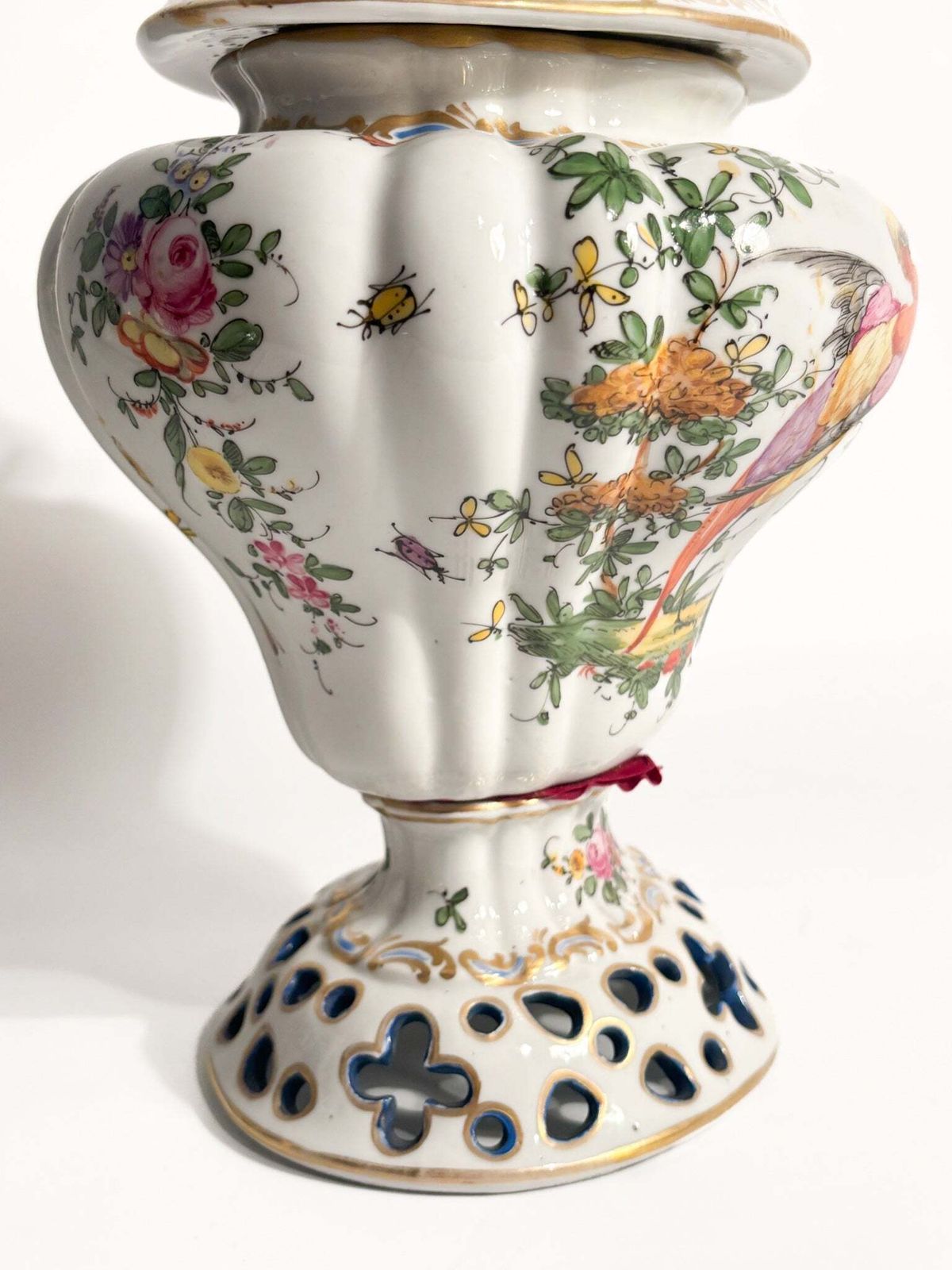 French Porcelain Perfume Burner Vase Hand Painted 1920s photo buy